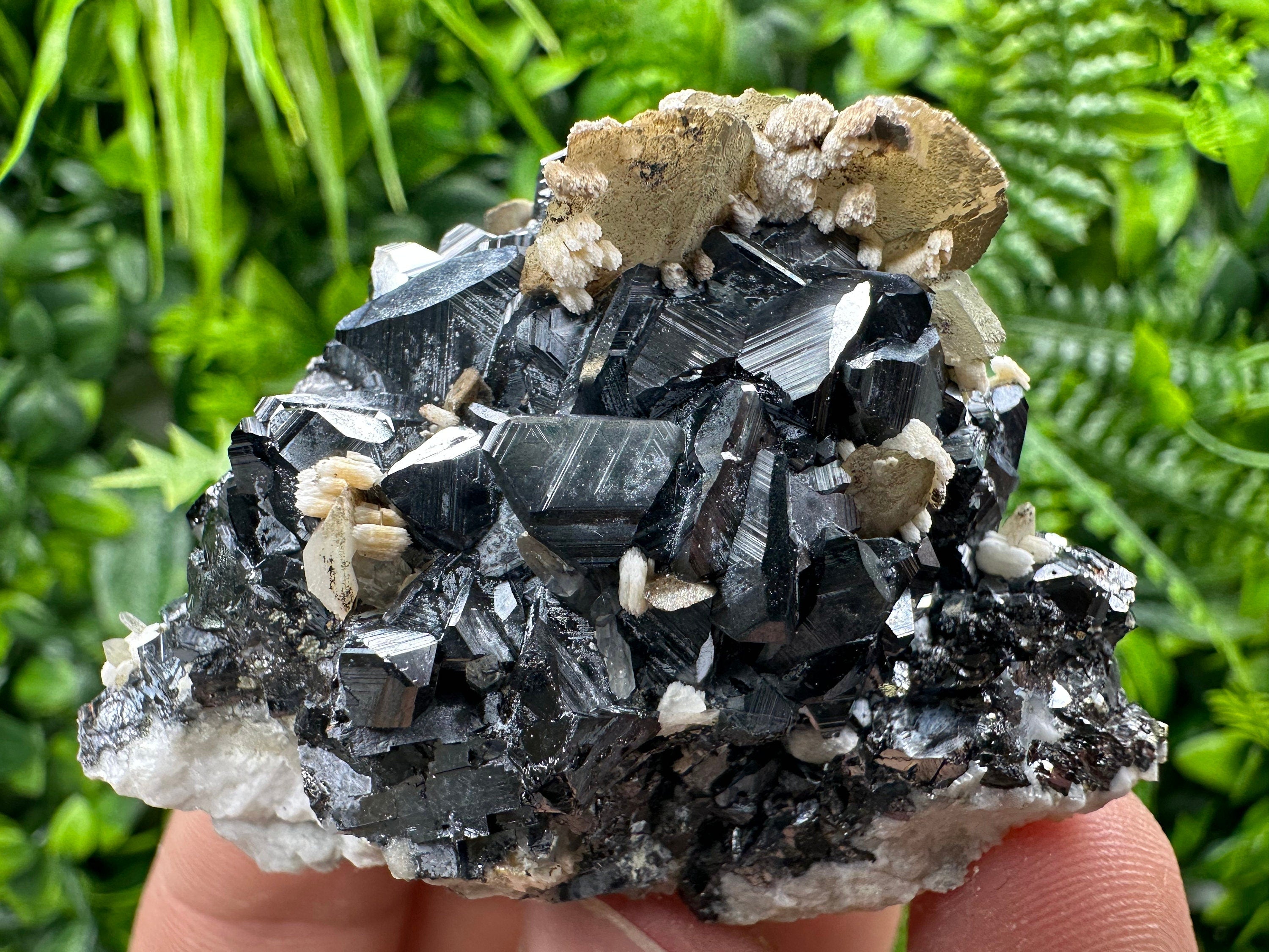 Calcite with Chlorite on Sphalerite, Borieva Mine Mineral Specimen