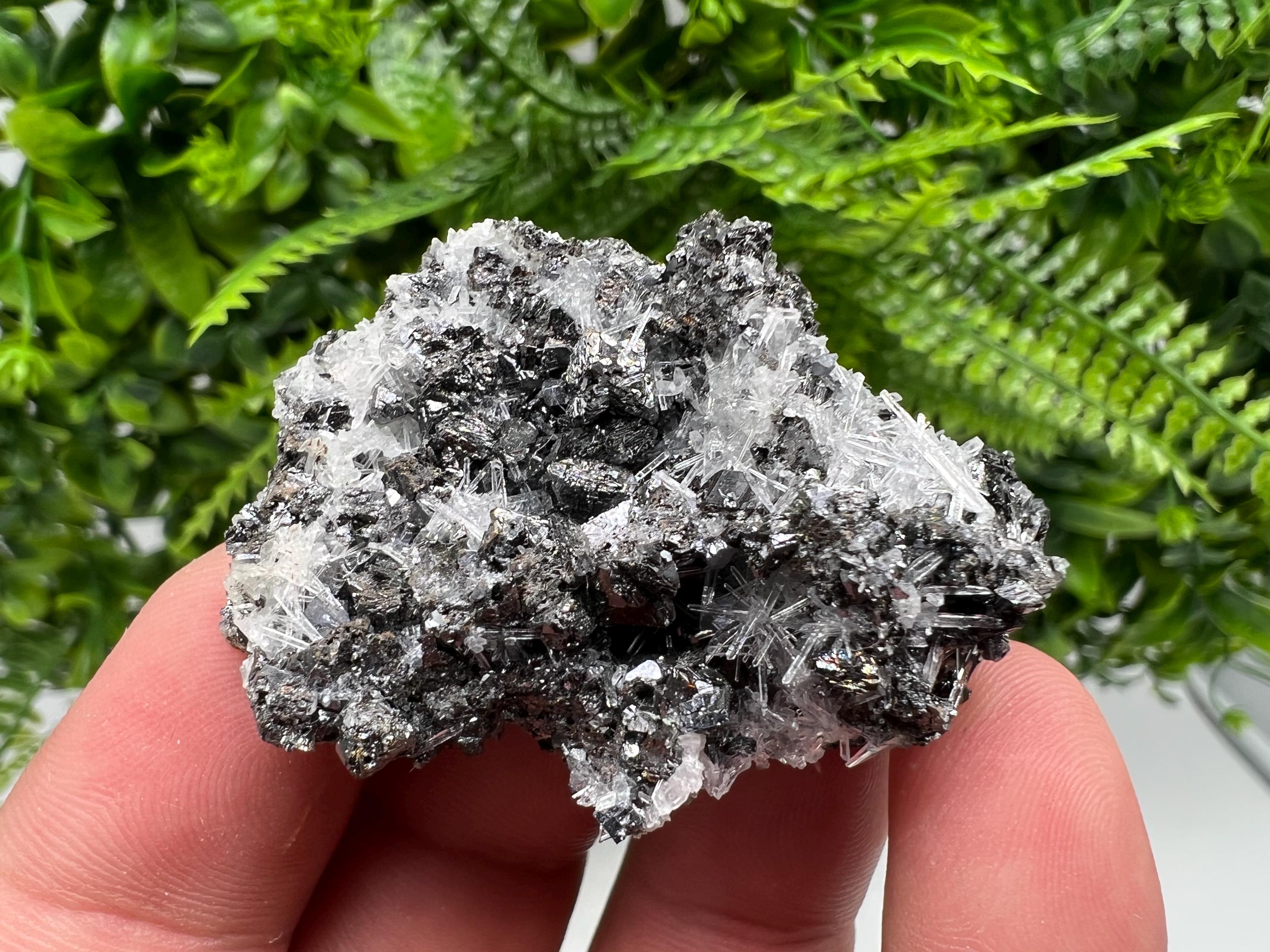 Calcite Sphalerite Galena on Quartz, Borieva Mine Mineral Specimen