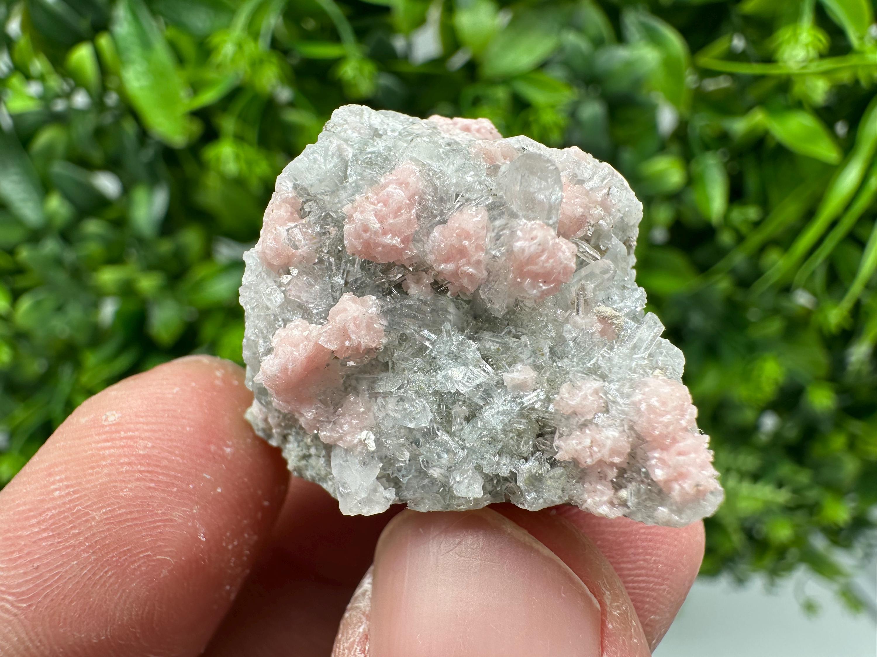 Rhodochrosite on Quartz Specimen, Starnica Mine, Bulgaria