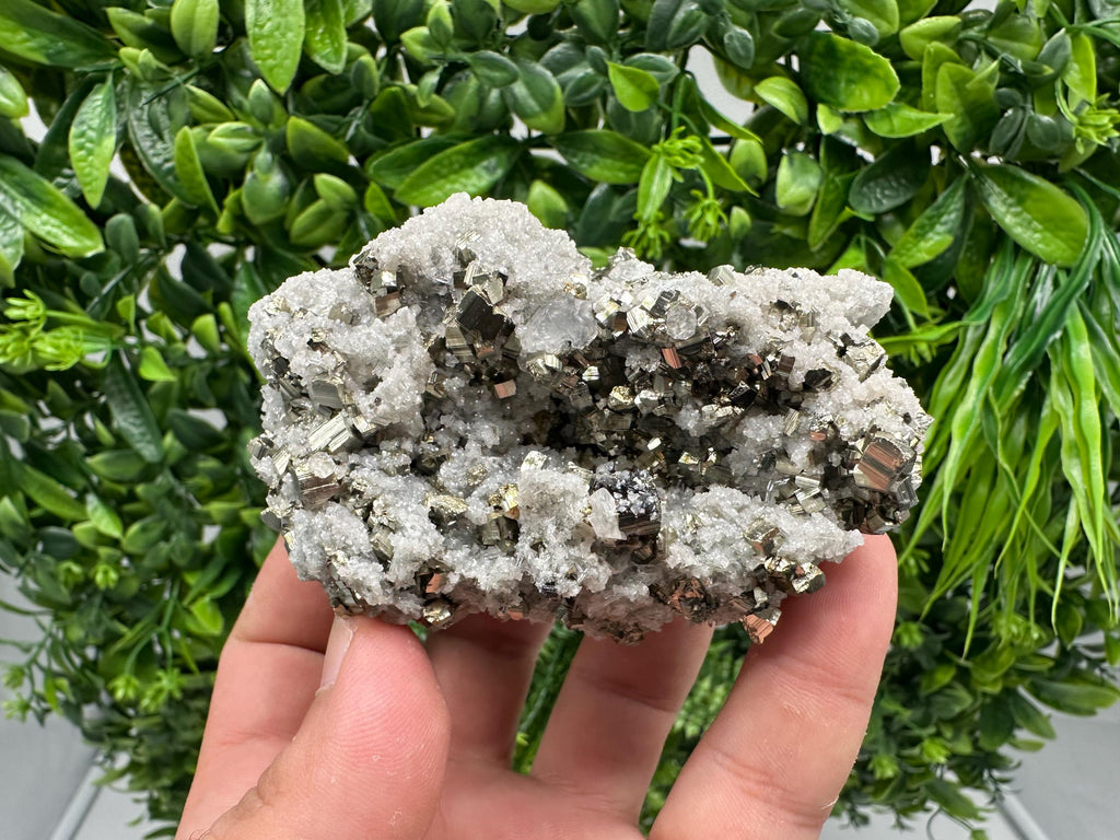 Stunning Pyrite on Quartz,Calcite from Borieva mine,Madan,Bulgaria,natural,collectible mineral specimen,home decor stone,collection crystal
