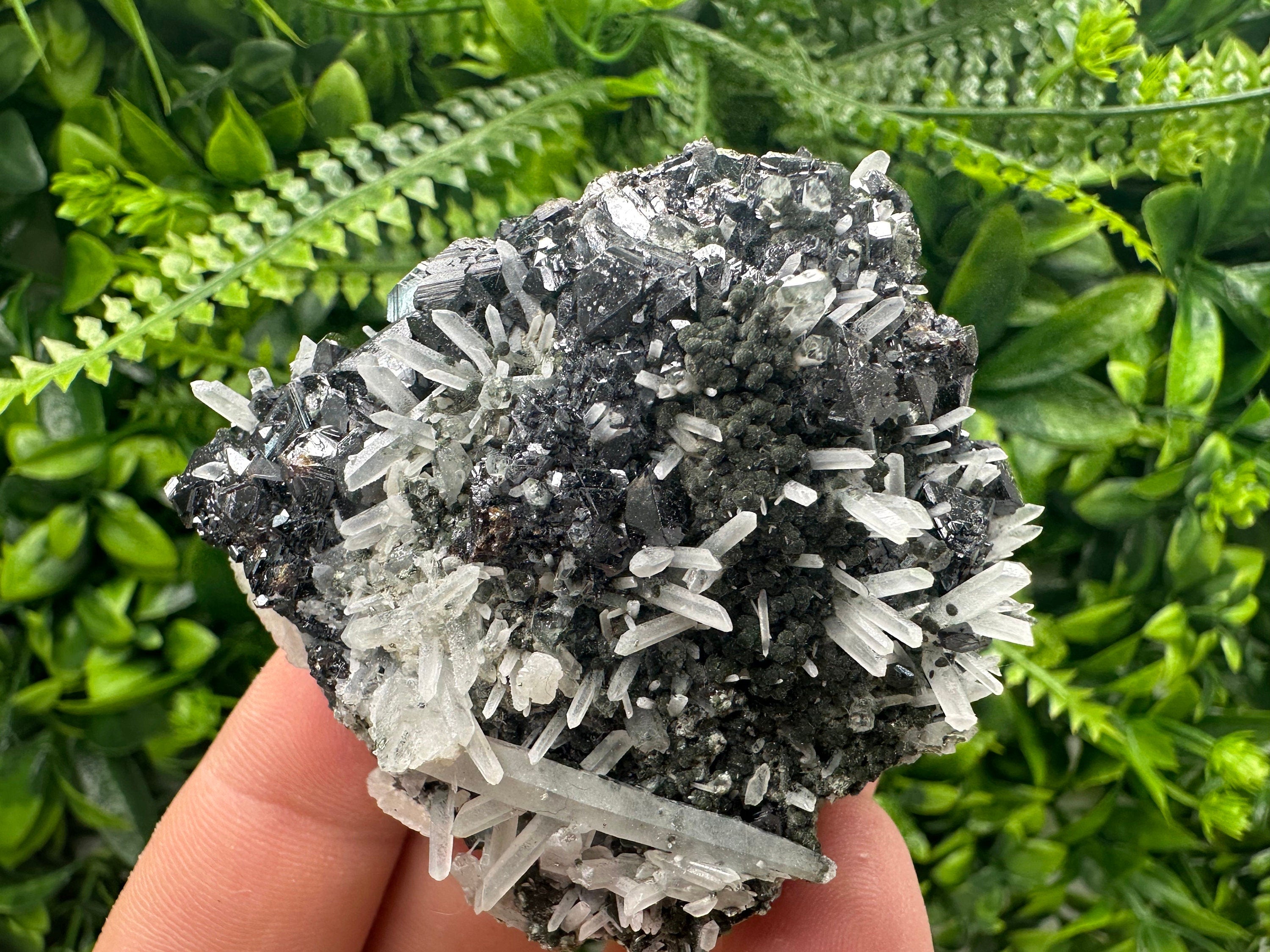 Quartz with Calcite and Chlorite: Borieva Mine, Bulgaria