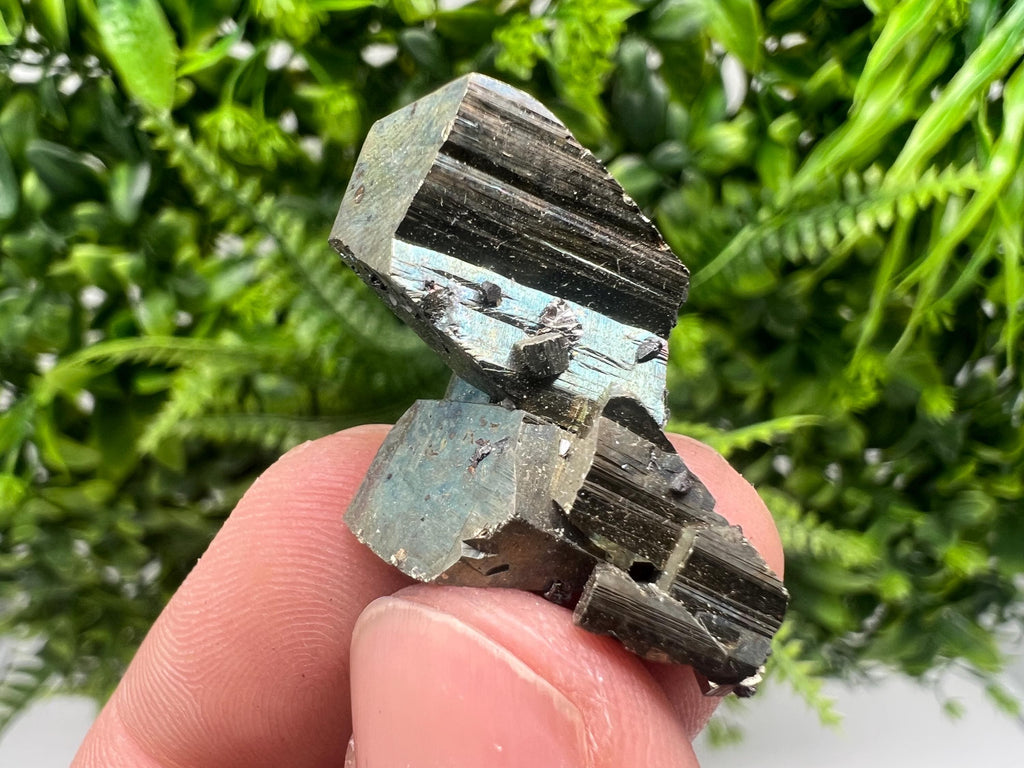 Mini Rainbow Pyrite Crystal Cluster, Bulgaria Borieva Mine