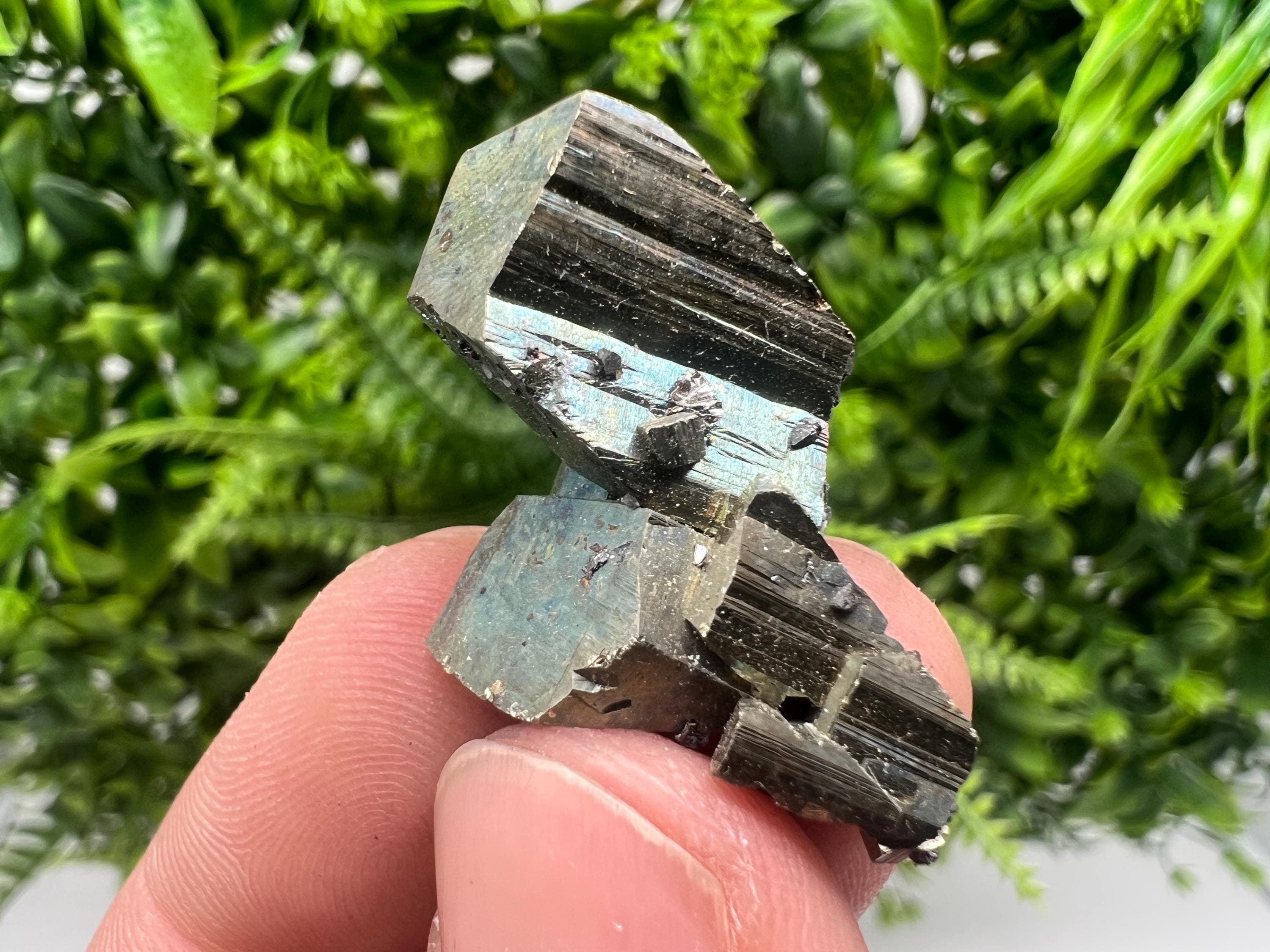 Mini Rainbow Pyrite Crystal Cluster, Bulgaria Borieva Mine