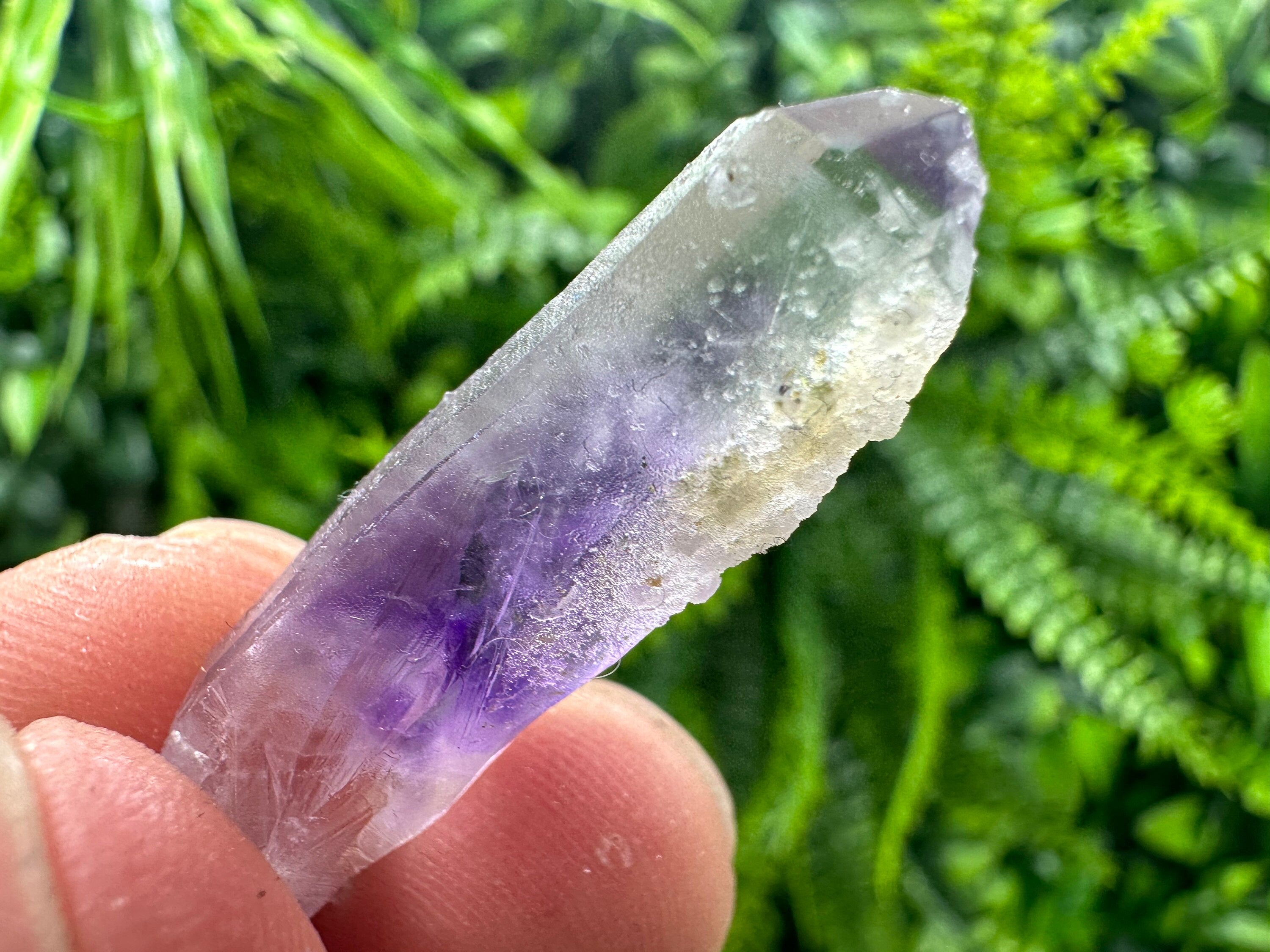 Amethyst Phantom Quartz Crystal with Chalcedony and Chlorite Inclusions