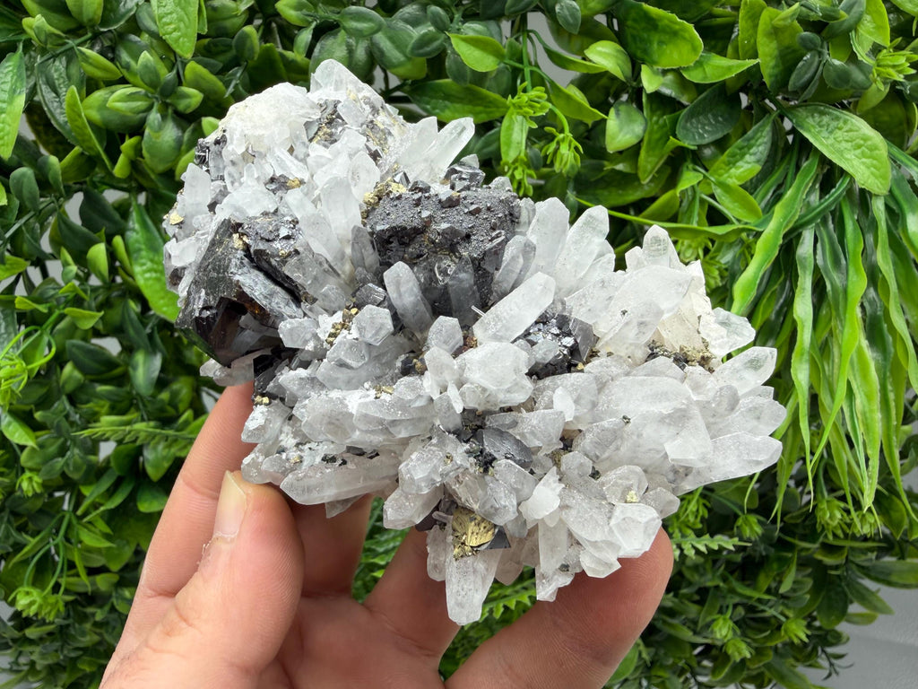 Sphalerite Chalcopyrite on Quartz with Galena, Bulgaria Mineral Specimen