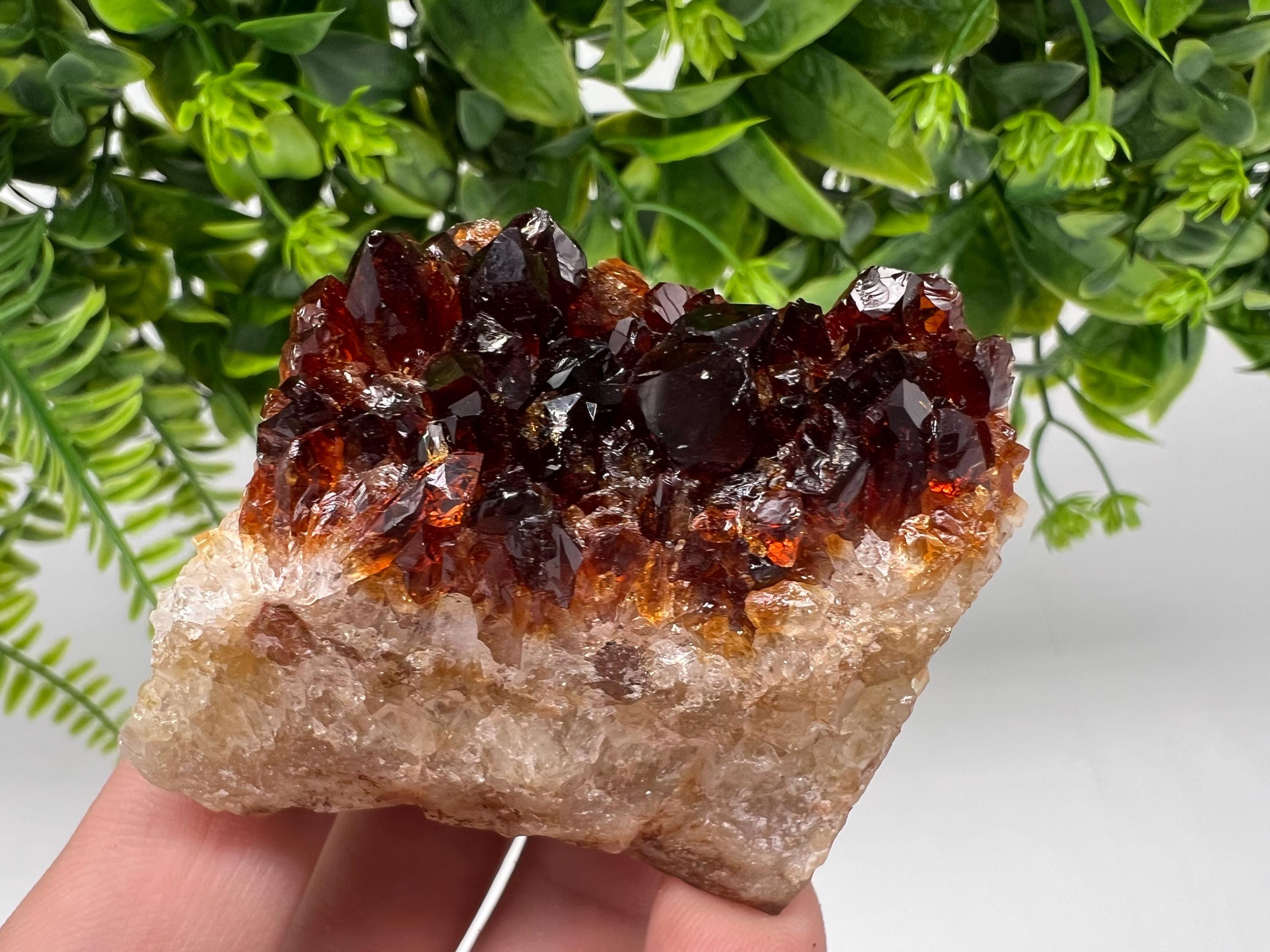 Citrine Crystal Cluster with Hematite Inclusions - Brazil