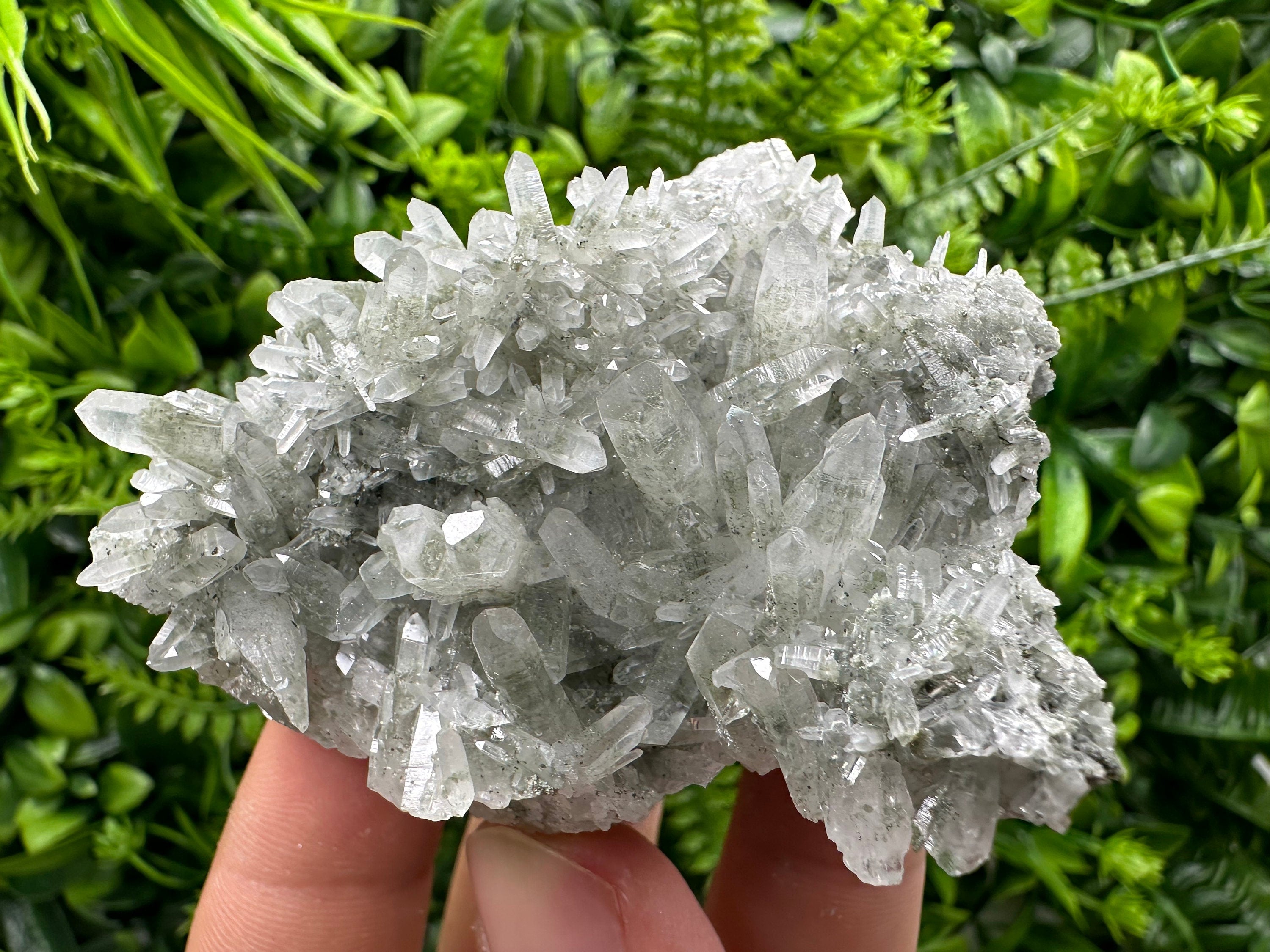 Chlorite Quartz Cluster, Borieva Mine Mineral Specimen, Bulgaria