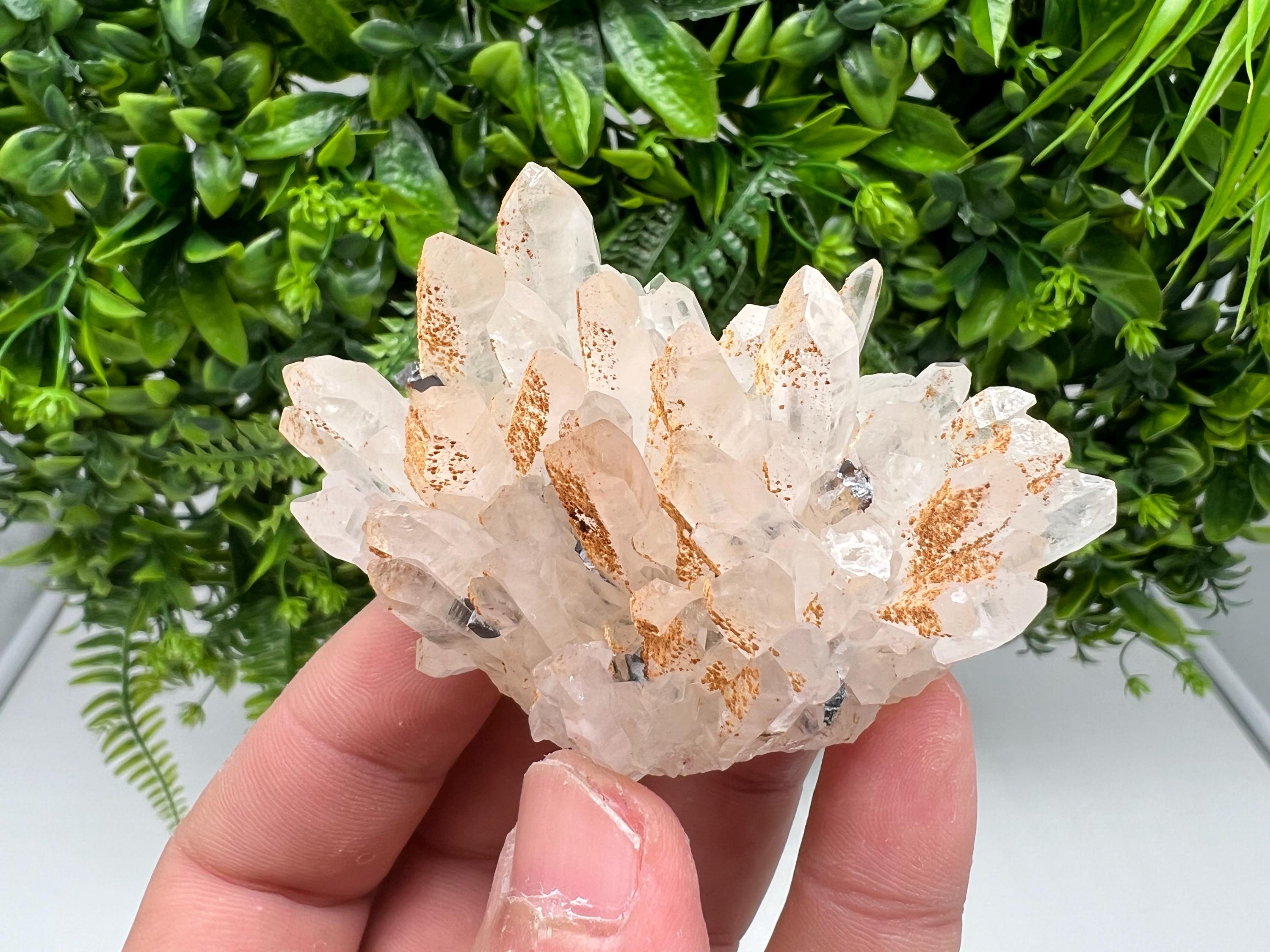 Stunning Quartz covered whit iron oxide limonite natural minerals souvenir crystal home decor stone collection minerals 9 th September mine