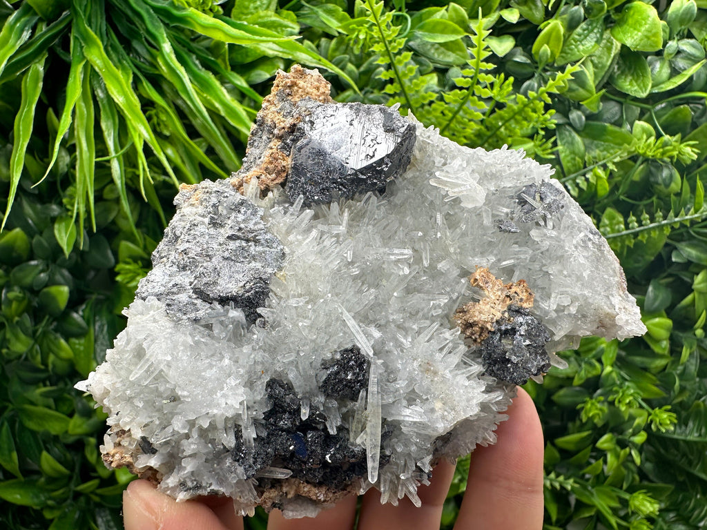 Sphalerite on Green Quartz: Natural Mineral Souvenir from Bulgaria