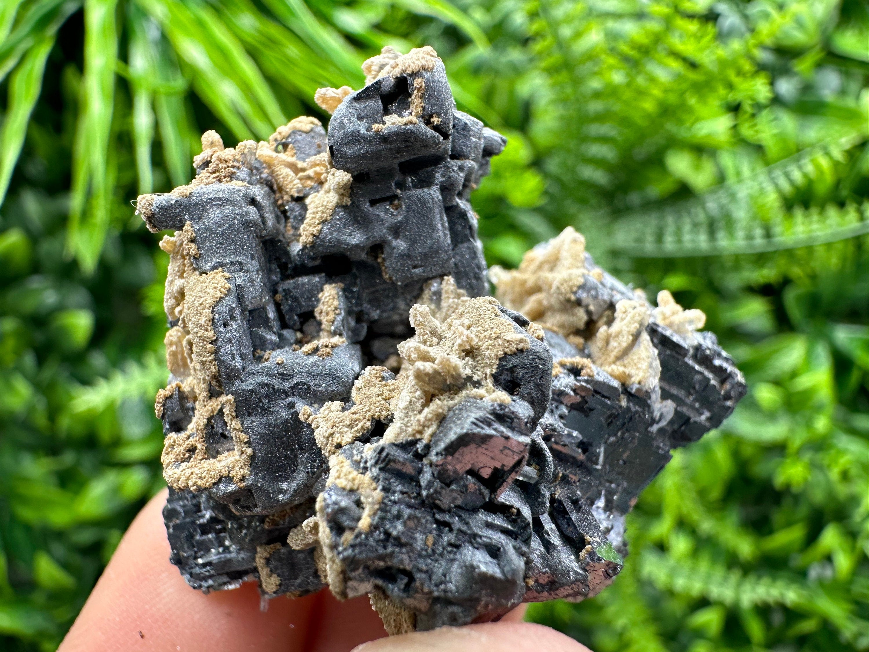 Shiny Galena Cluster with Siderite and Quartz, Bulgaria Mineral Specimen