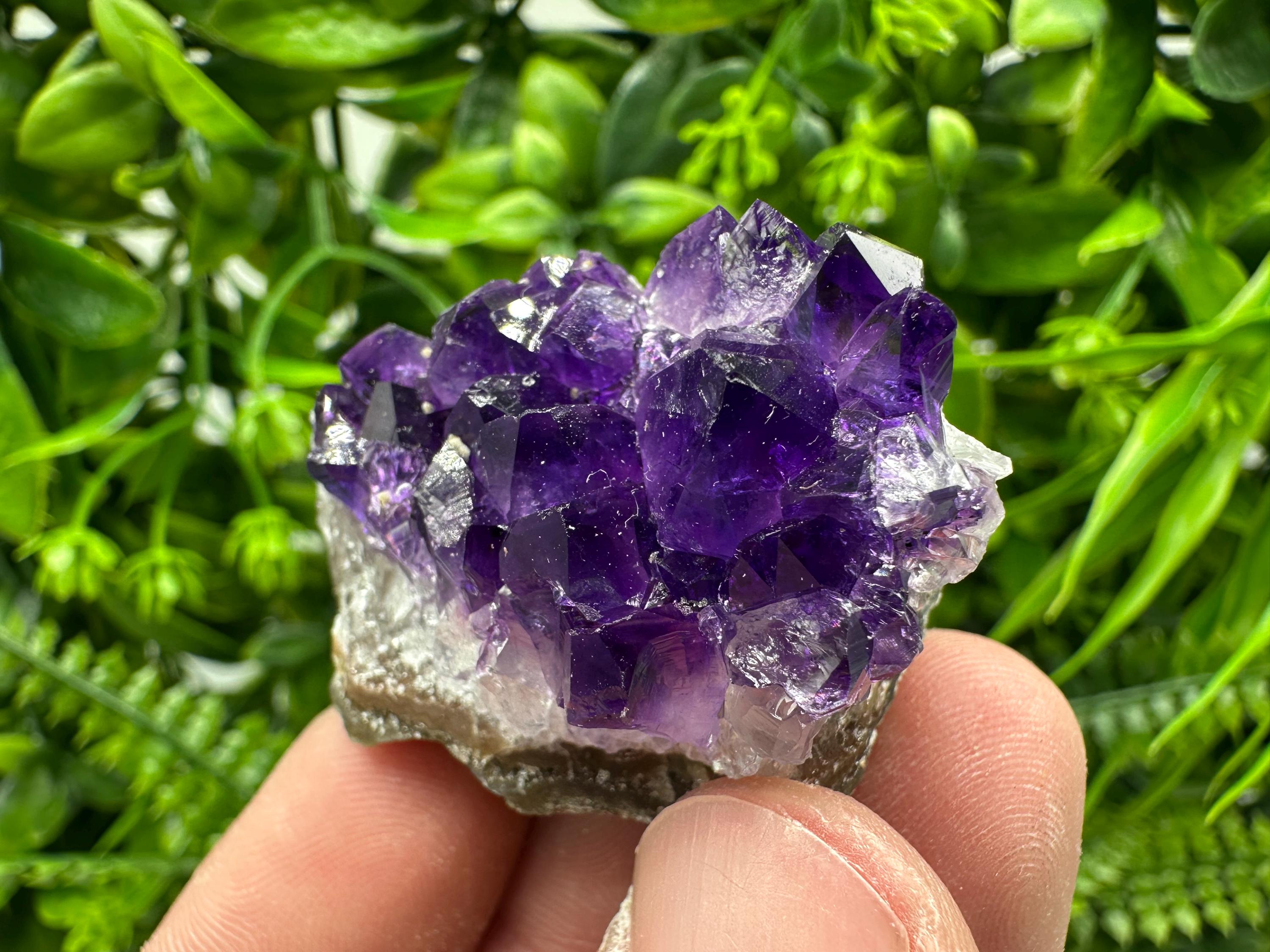 Uruguay Amethyst Cluster: Natural Purple Quartz Crystal, Home Decor