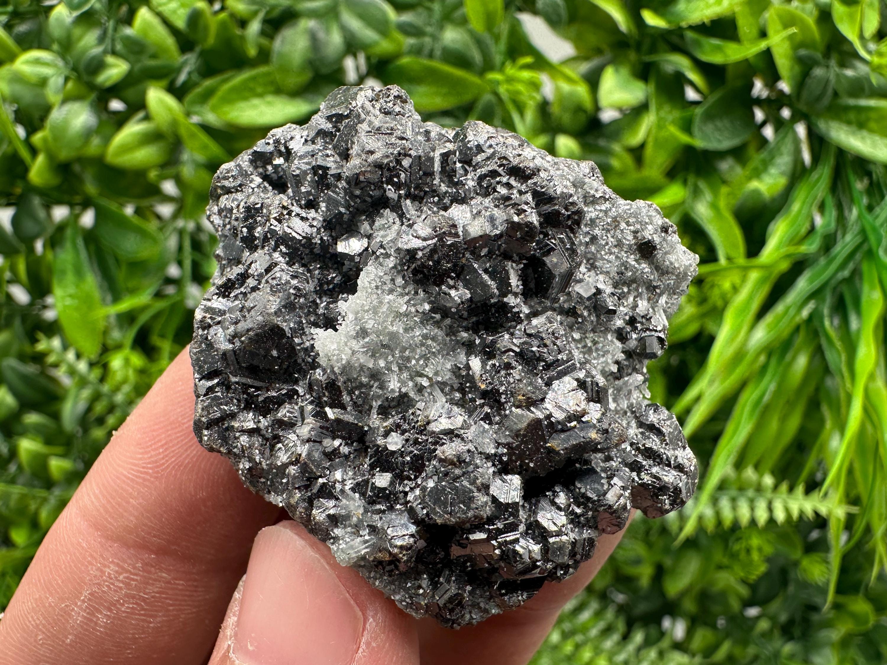 Sphalerite on Green Quartz, Madan Bulgaria Mineral Specimen