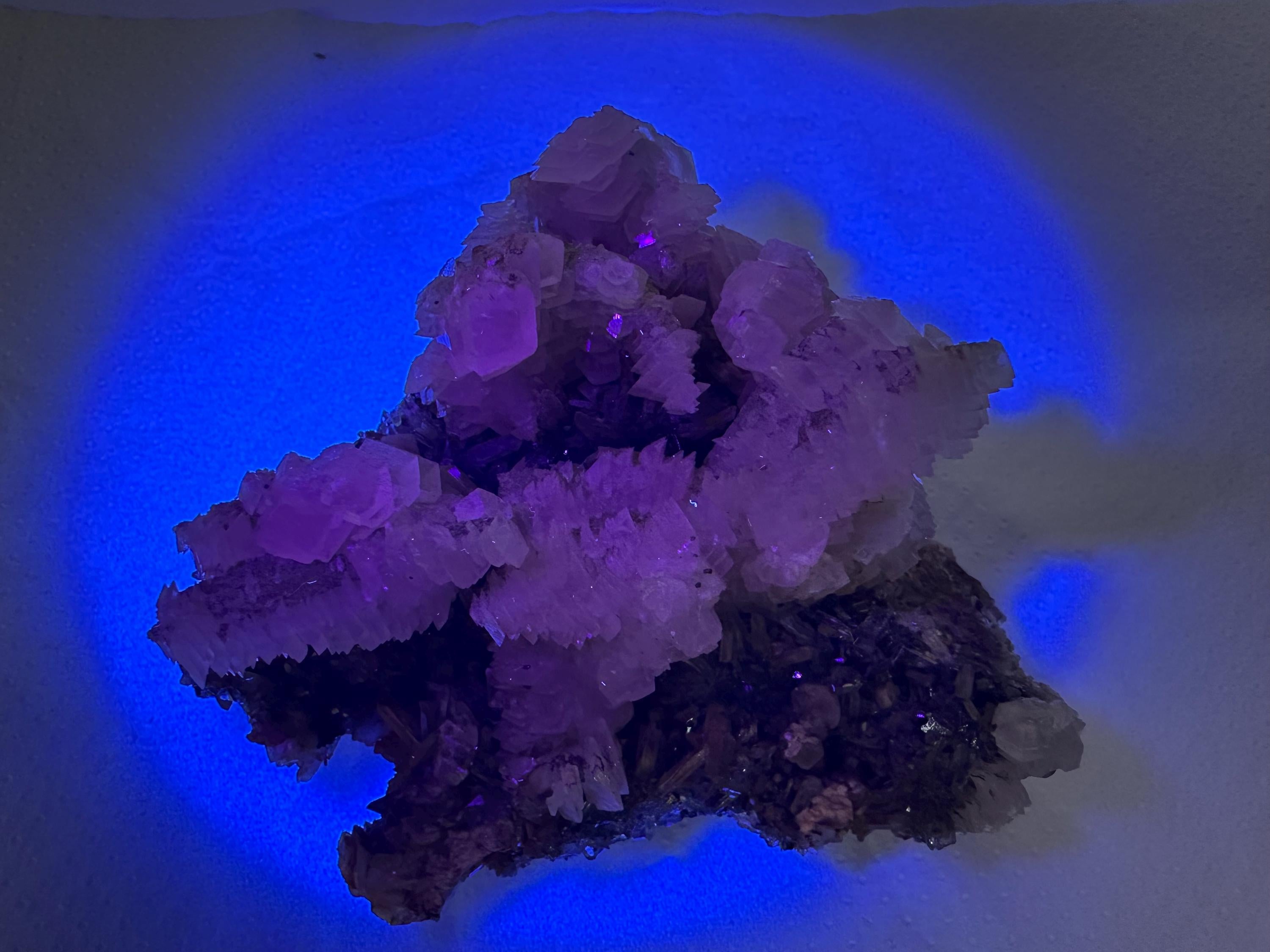 Quartz Crystal with Calcite and Chlorite - Borieva Mine, Bulgaria