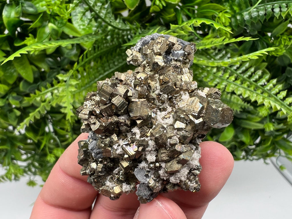 Rare Pyrite Cluster: Golden Rainbow Crystallization, Borieva Mine