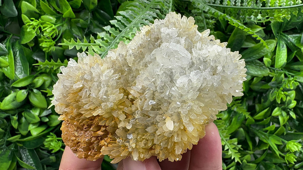 Quartz with Limonite: Natural Crystal Home Decor (10/6.5/4 cm)