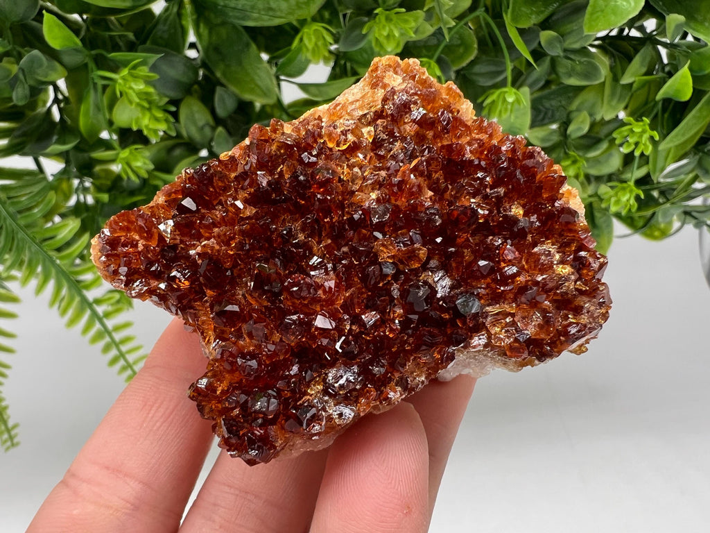 Citrine Crystal with Hematite Inclusions: Natural Phantom Cluster