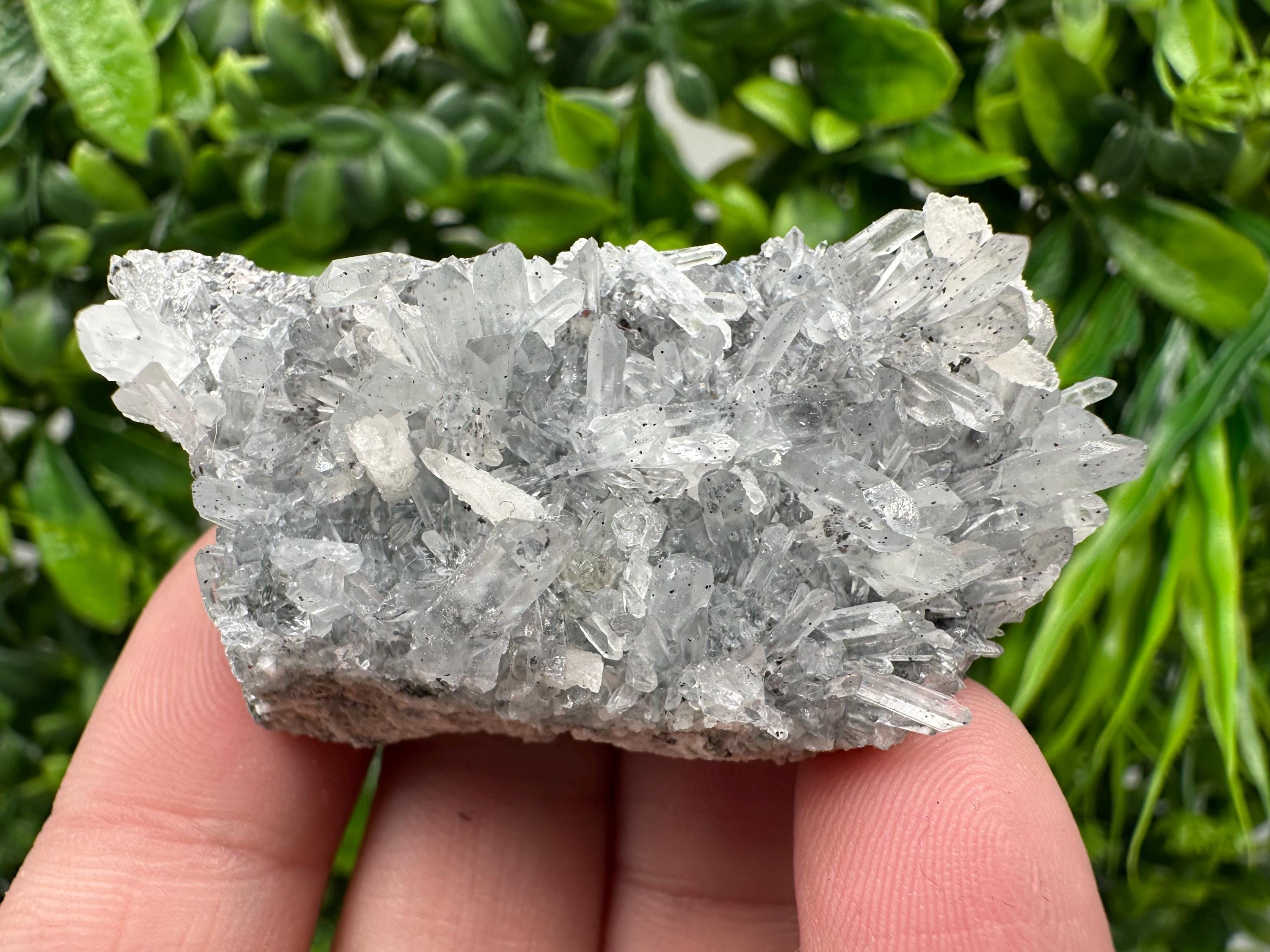 Lovely specimen Green Quartz inclusions Chlorite and Sphalerite/ Natural minerals/ Souvenir crystal gift minerals famous 9th September/Madan