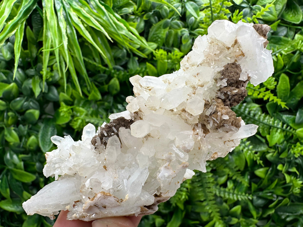 Quartz with Chlorite, Rhodochrosite & Siderite: Natural Crystal Stone Decor