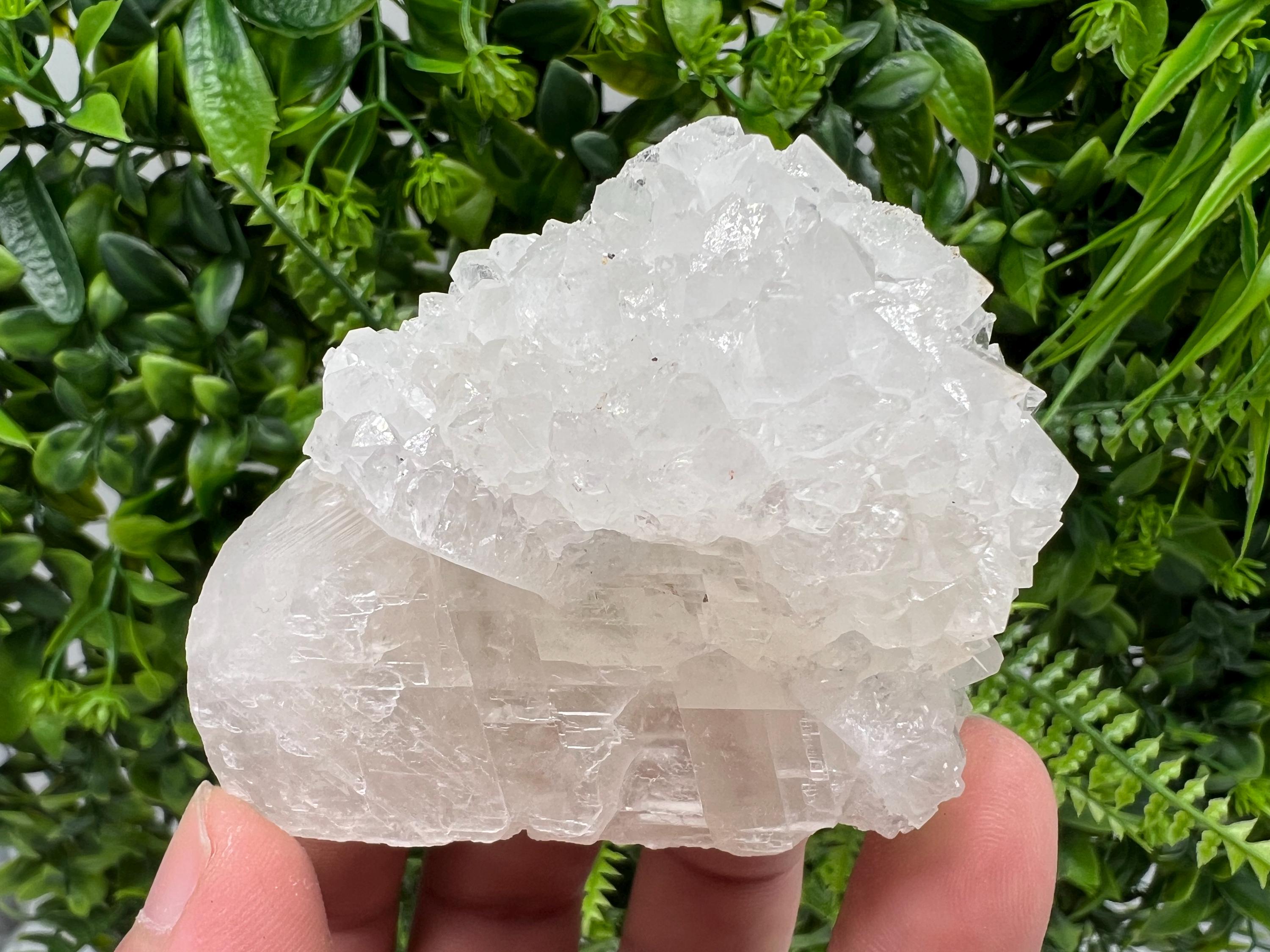 Apophyllite Stilbite on Chalcedony Specimen, India Crystal