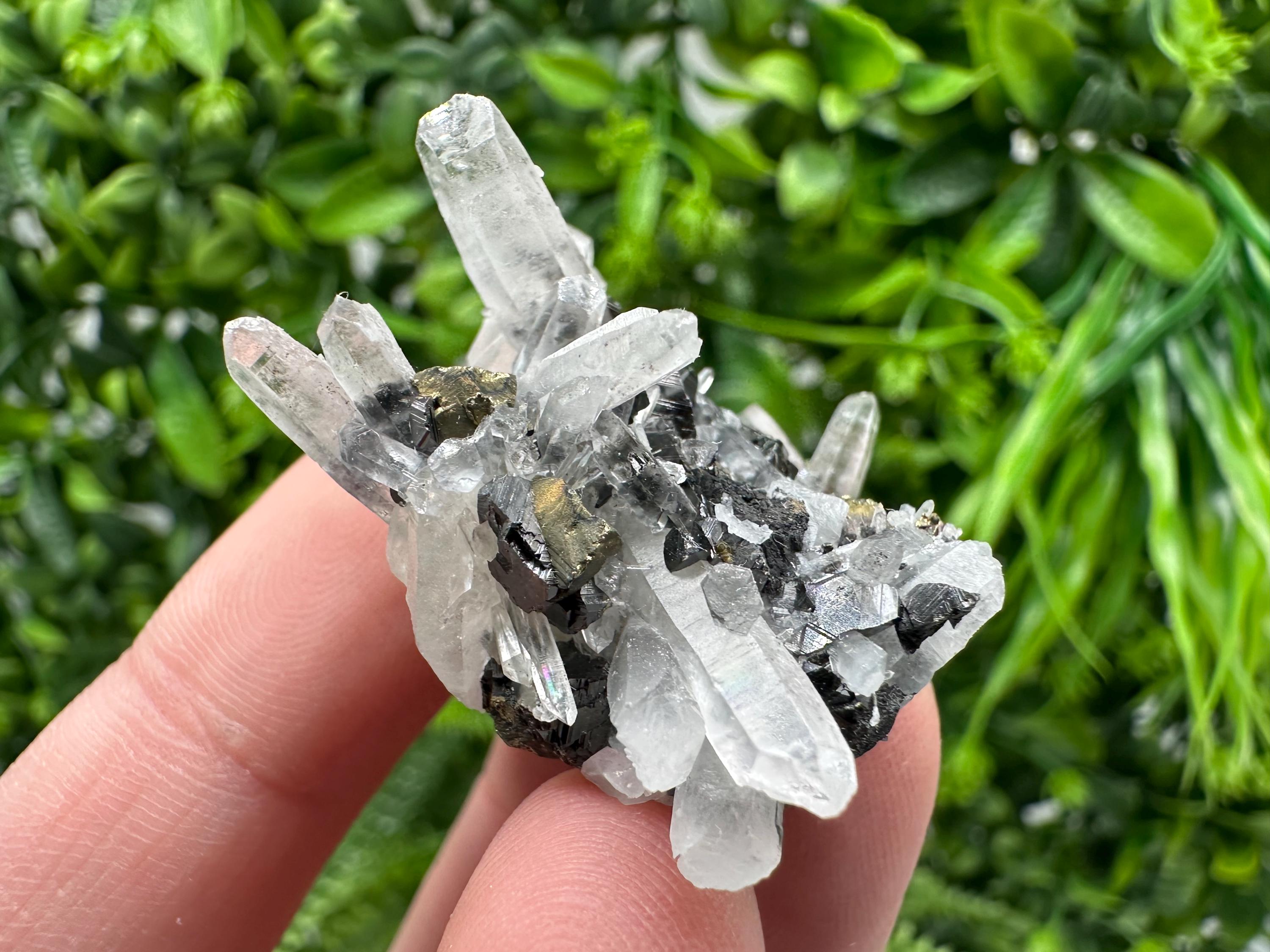 Wonderful Sphalerite Chalcopyrite on  Quartz whit Galena feom 9 th September mine,Bulgaria,natural,collection mineral specimen,gift