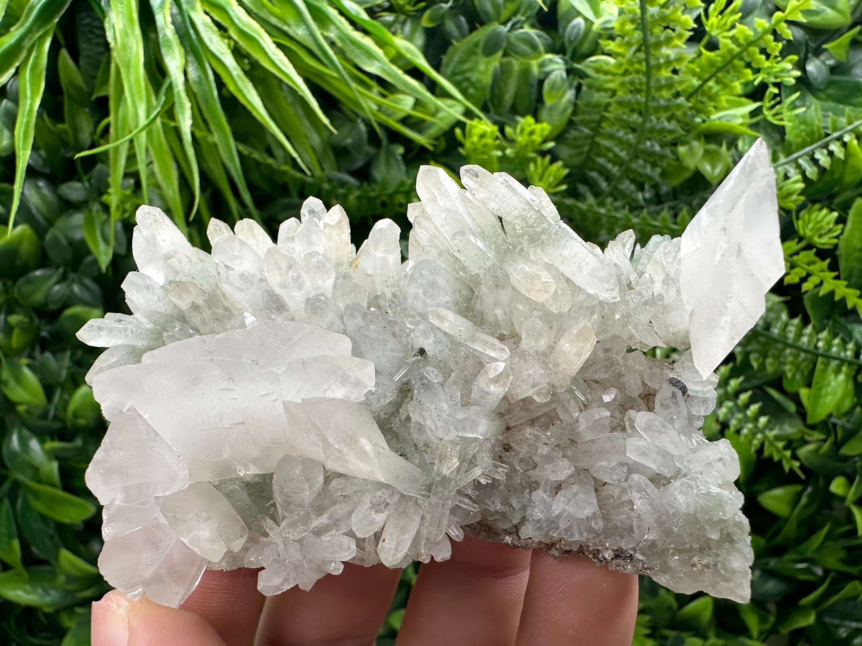 Calcite on Quartz with Chlorite, Bulgaria Minerals Collection