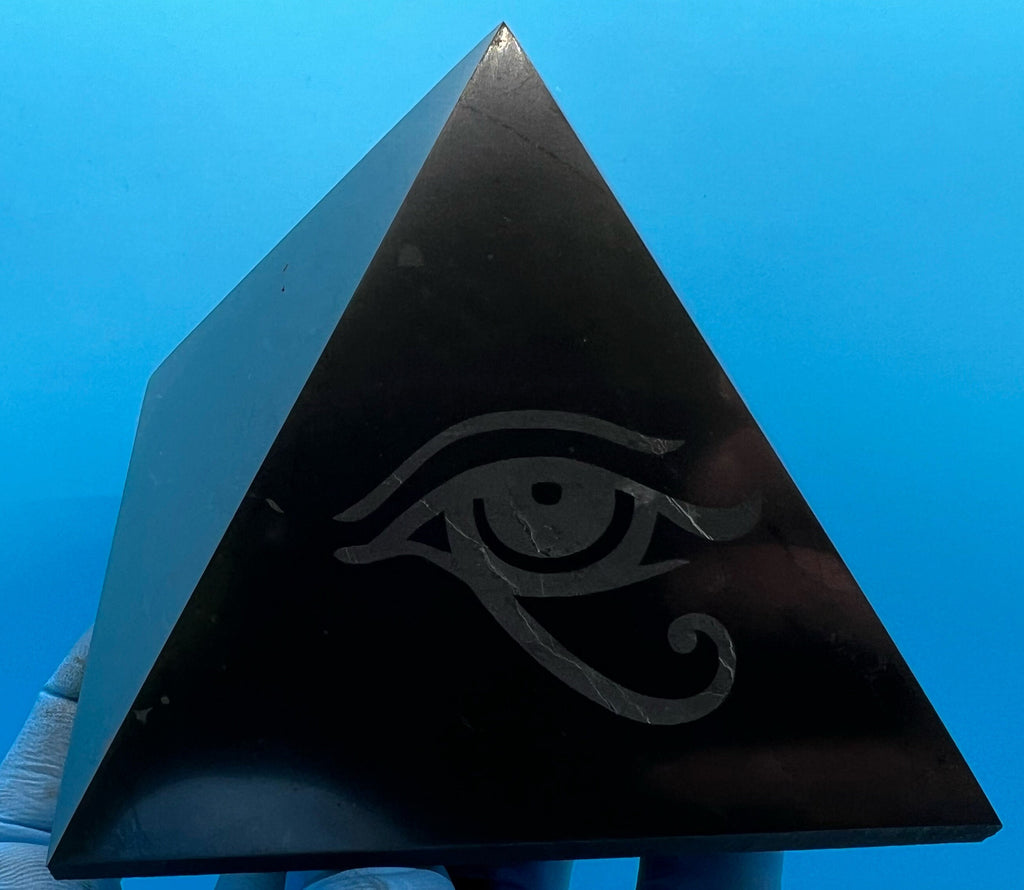 Shungite Pyramid (10cm): EMF & 5G Protection, Healing Crystal