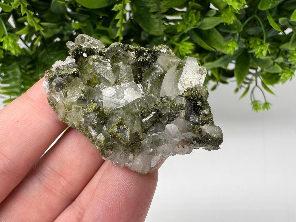 LARGE, Green Epidote with Quartz Crystals - Extremely Sparkly with Rainbows,souvenirs collection stone,gift,decor, Eastern Anatolian, Turkey