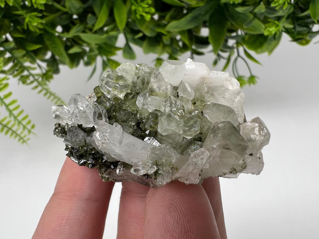 LARGE, Green Epidote with Quartz Crystals - Extremely Sparkly with Rainbows,souvenirs collection stone,gift,decor, Eastern Anatolian, Turkey