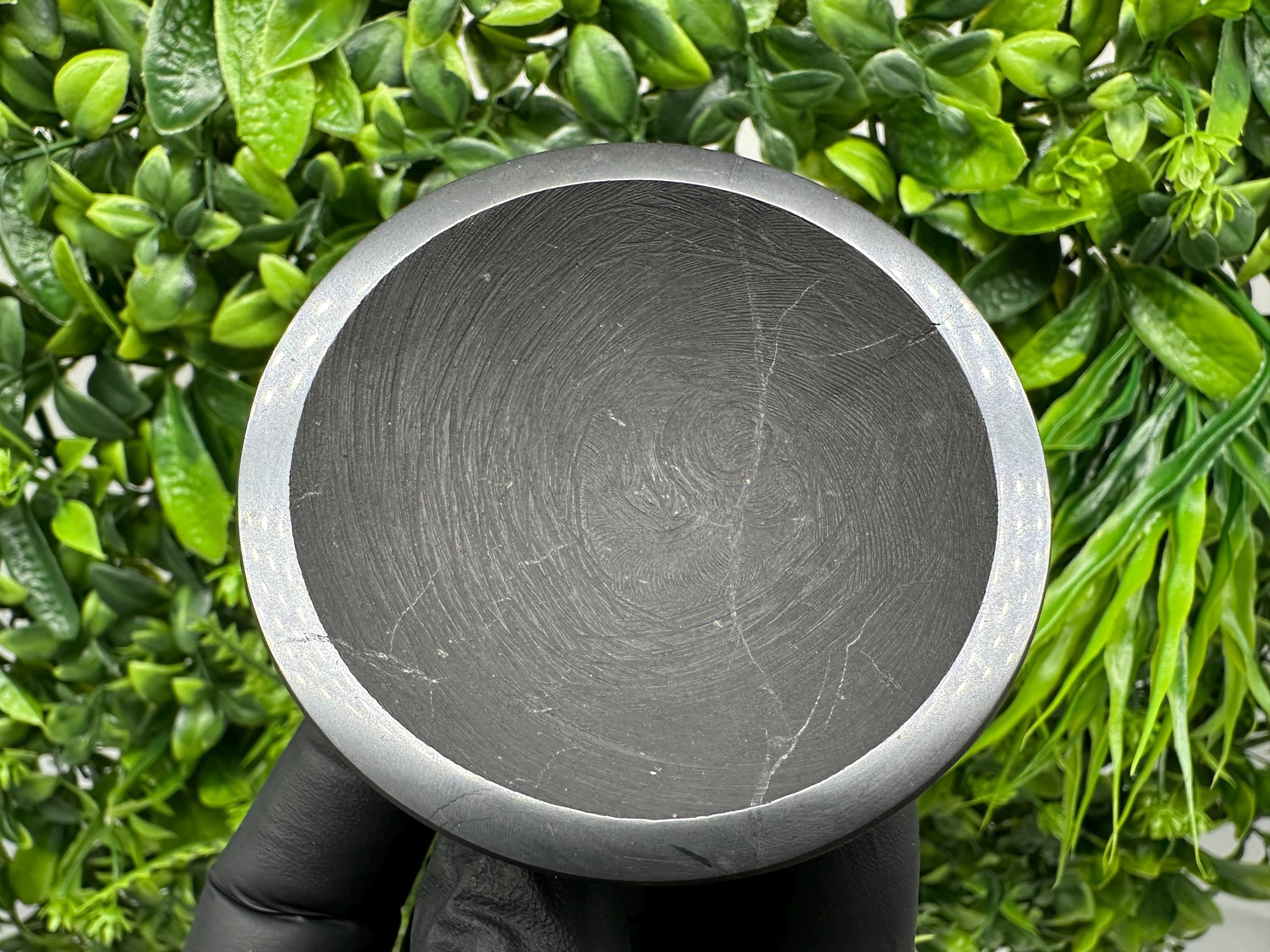 Polished Shungite Bowl (70mm): EMF Protection, Water Purification