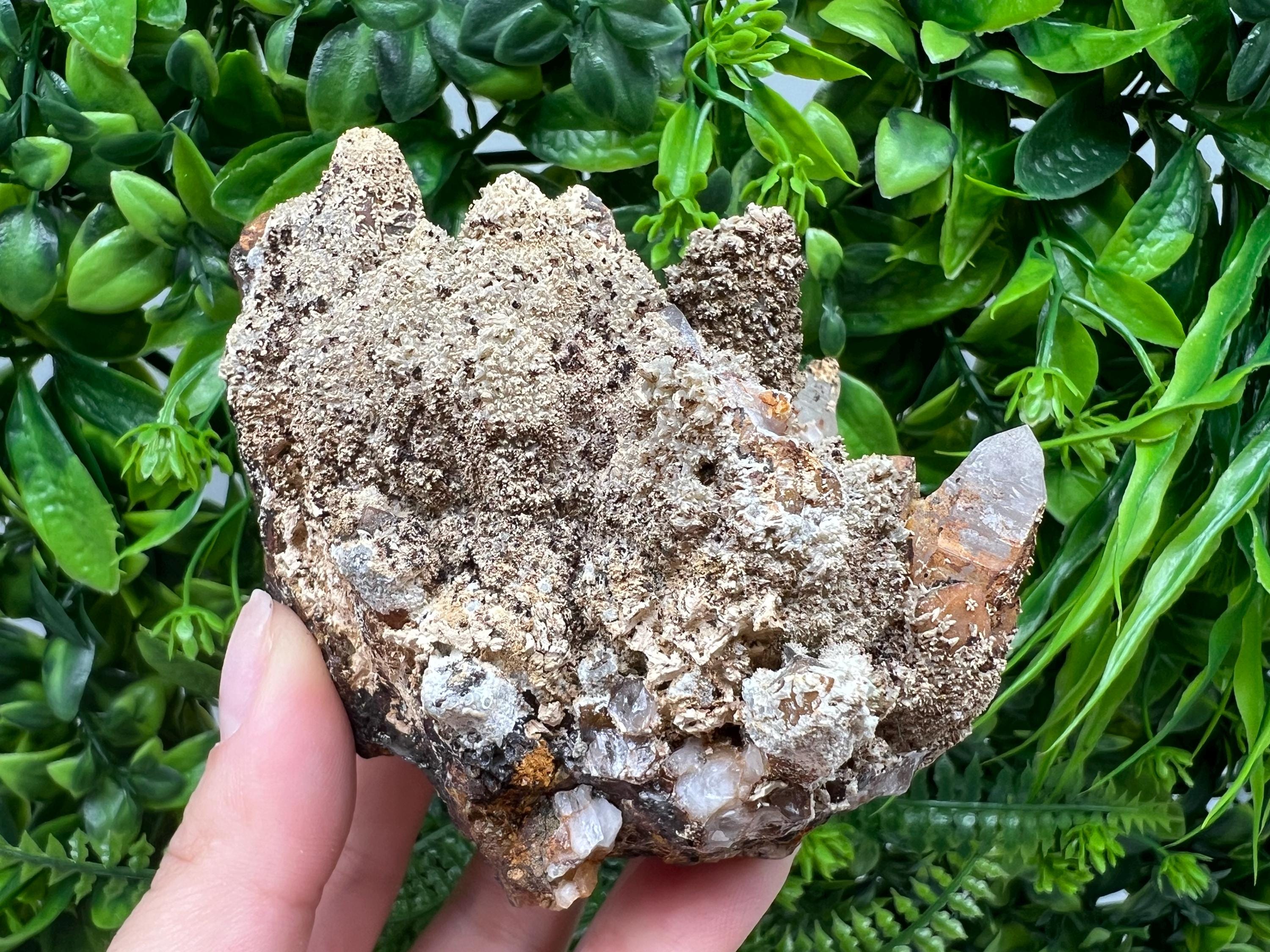 Rare Green/Yellow Pyromorphite and Hematite,on Quartz,from Bulgaria,Madjarovo mine, Natural Mineral ,Healing stone ,top collection,rock