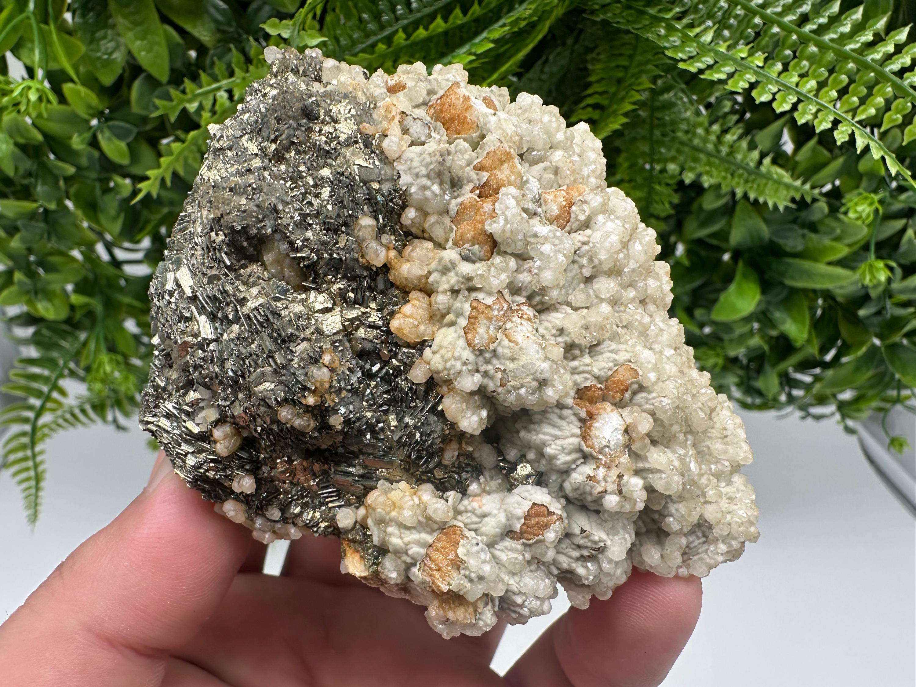 Marcasite with Calcite Specimen: Androvo Mine, Bulgaria
