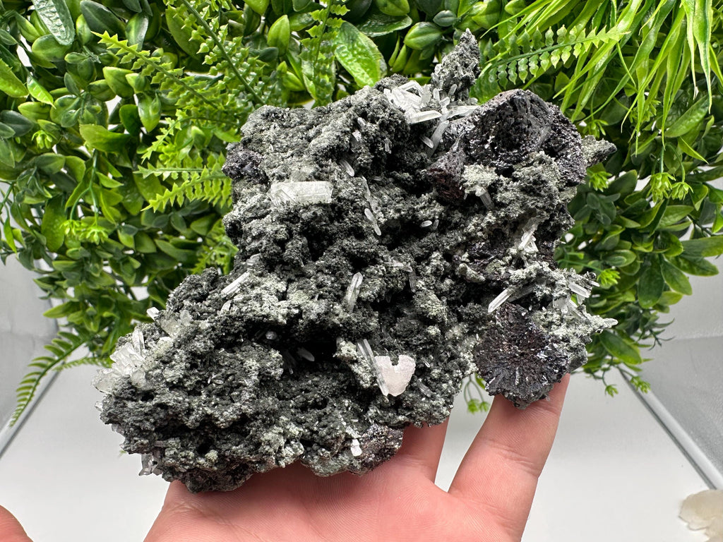 Lovely specimen Green Quartz inclusions Chlorite and Sphalerite/ Natural minerals/ Souvenir crystal gift minerals famous 9th September/Madan