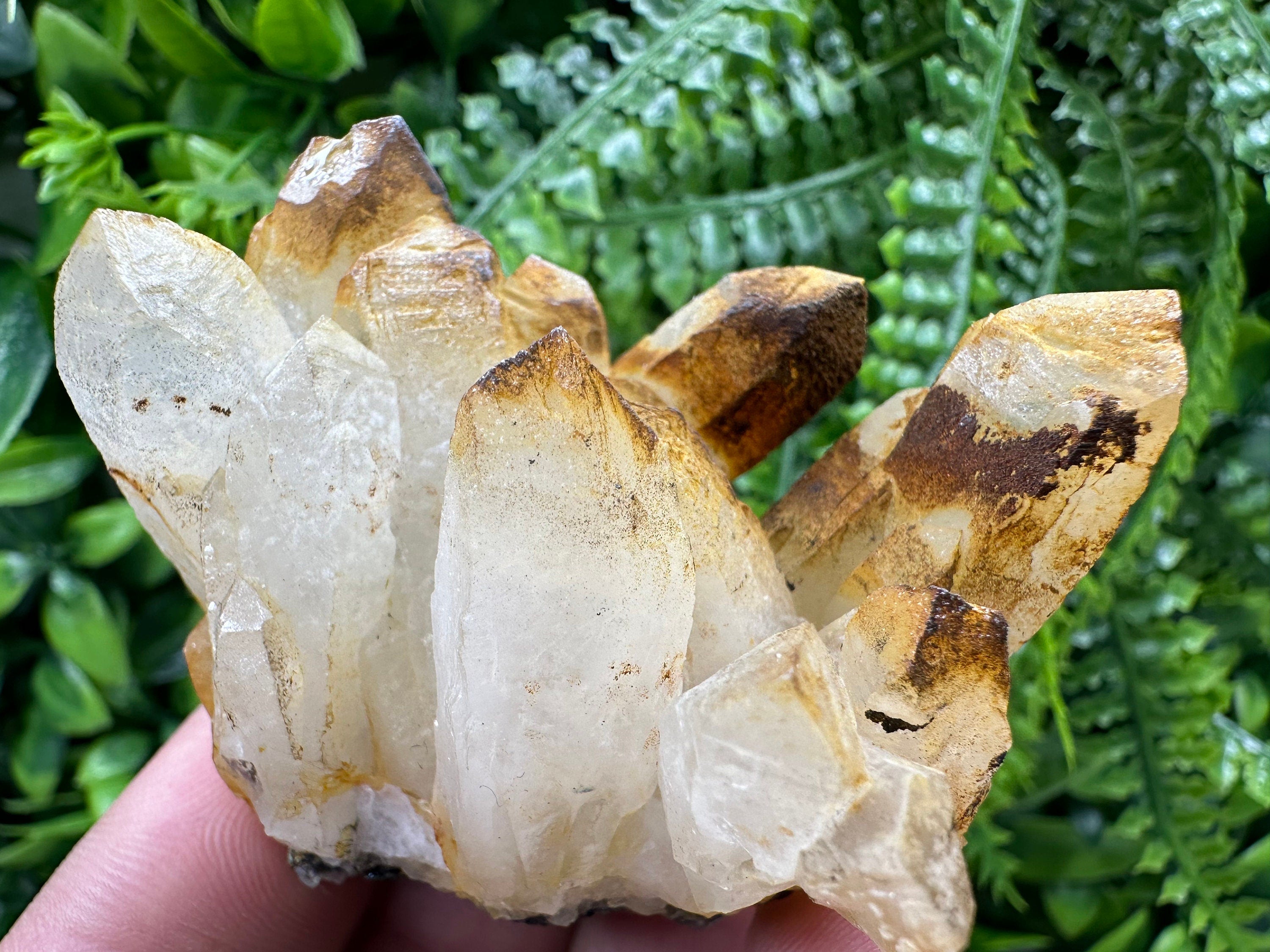 Quartz with Limonite: Iron Oxide Mineral Specimen, Home Decor Crystal