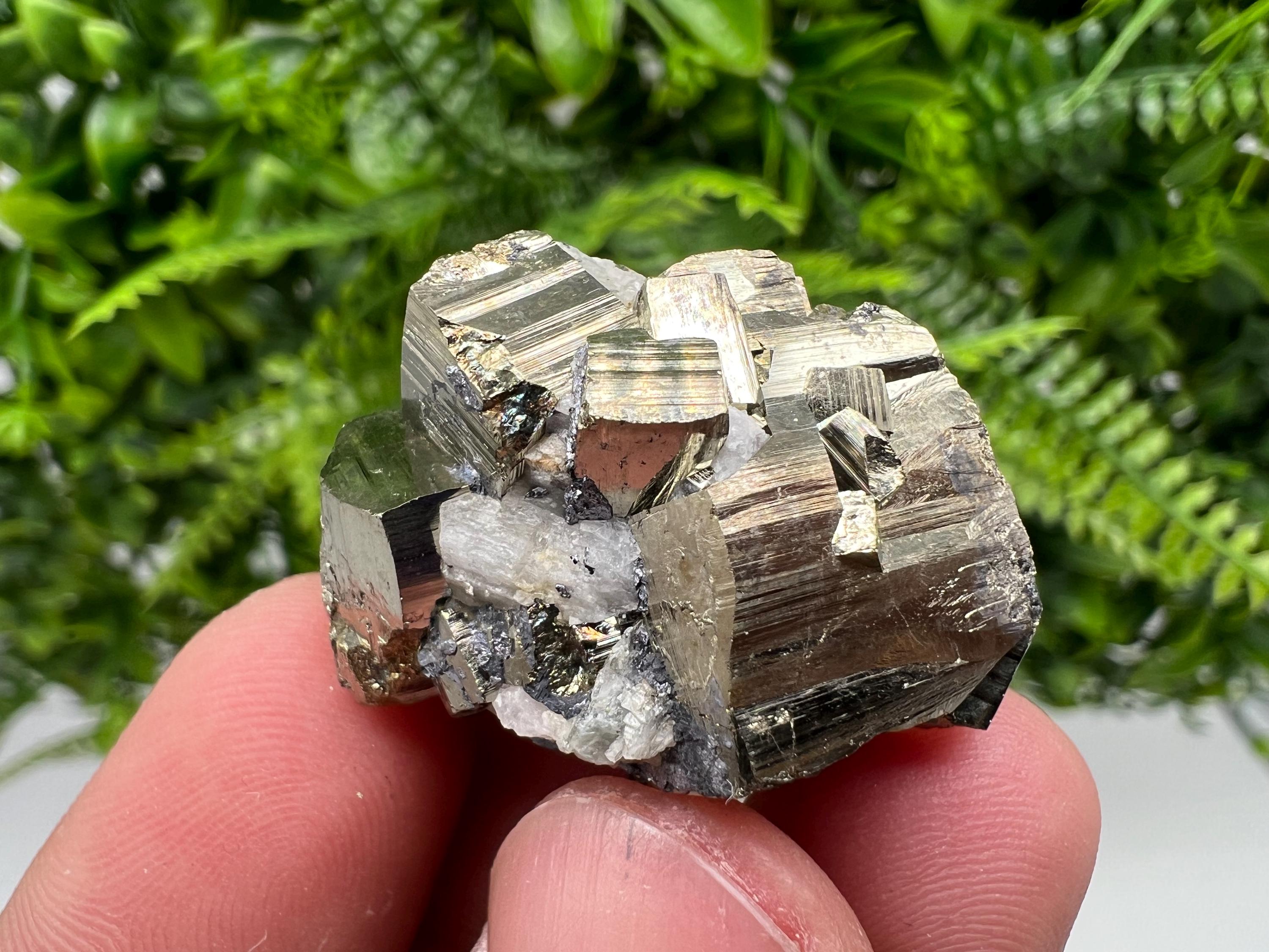 Mini Rainbow Pyrite Cluster: Borieva Mine, Bulgaria