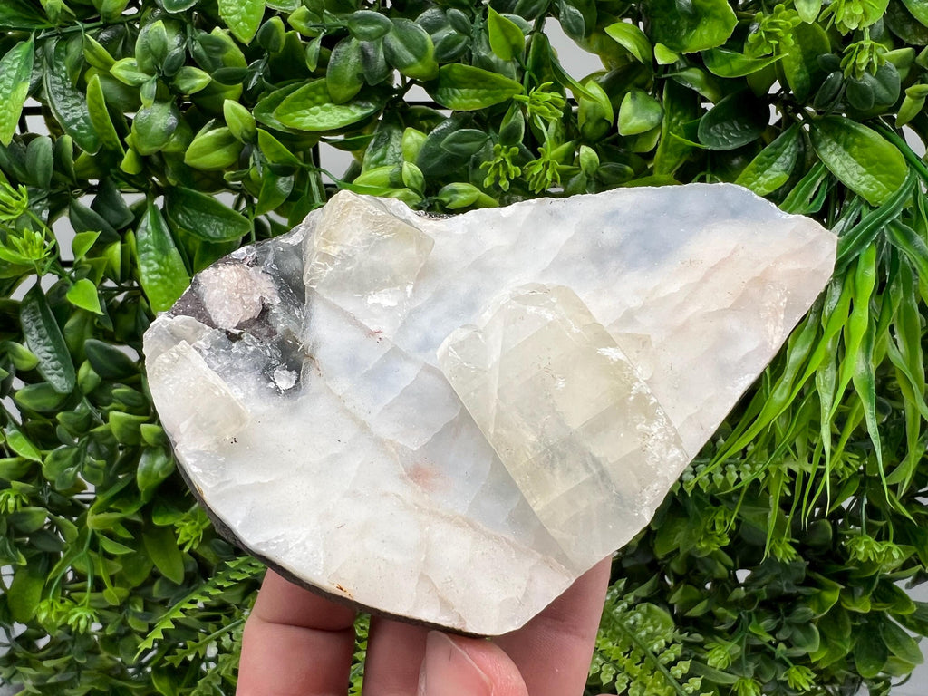 Transparent Apophyllite on Chalcedony, Natural Crystal Specimen, India Minerals