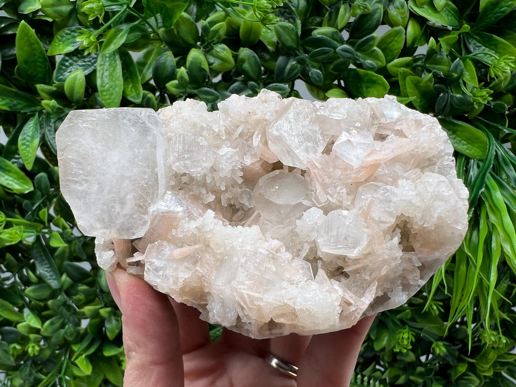 Apophyllite Stilbite on Chalcedony, Natural Mineral Specimen, India
