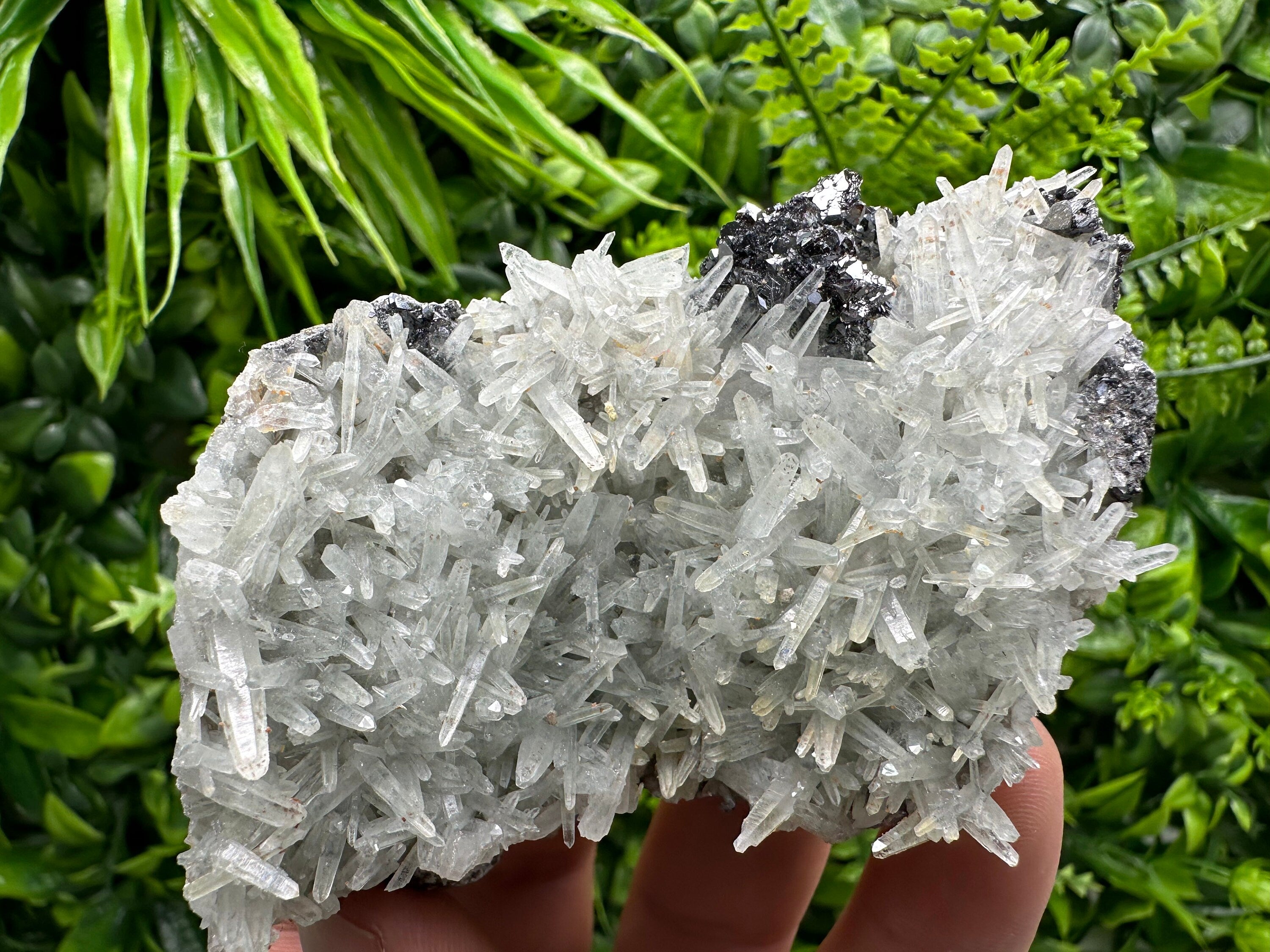 Chlorite Quartz Crystal Cluster, Bulgarian Mineral Specimen