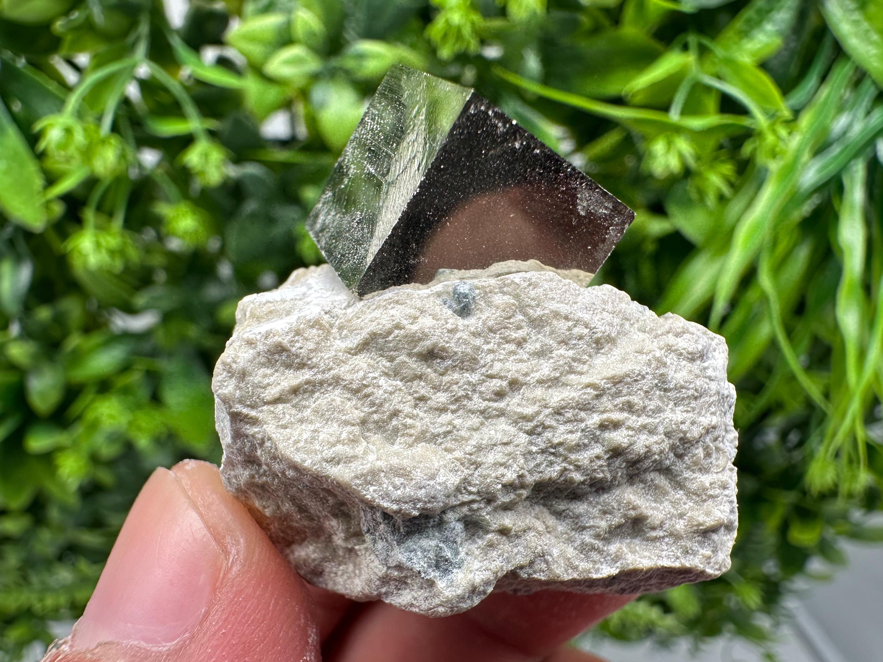 Large Pyrite Cube on Matrix, Navajun Spain, Home Decor Stone
