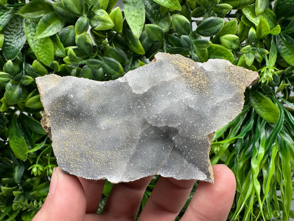 Blue Chalcedony Quartz with Chlorite Inclusions, Bulgarian Mineral Specimen