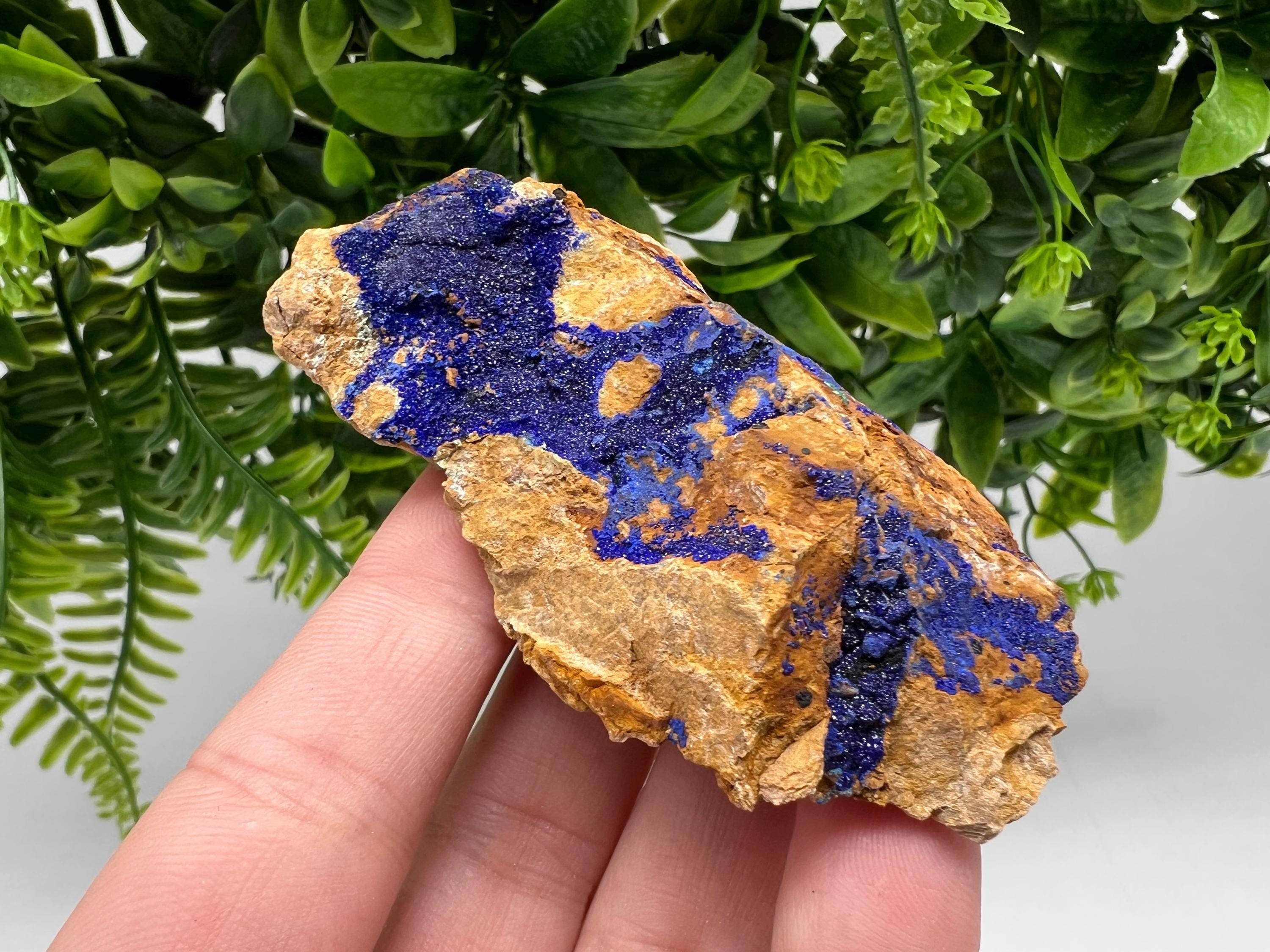 Azurite Malachite Mineral Specimen: Moroccan Blue-Green Crystal, Collector Stone