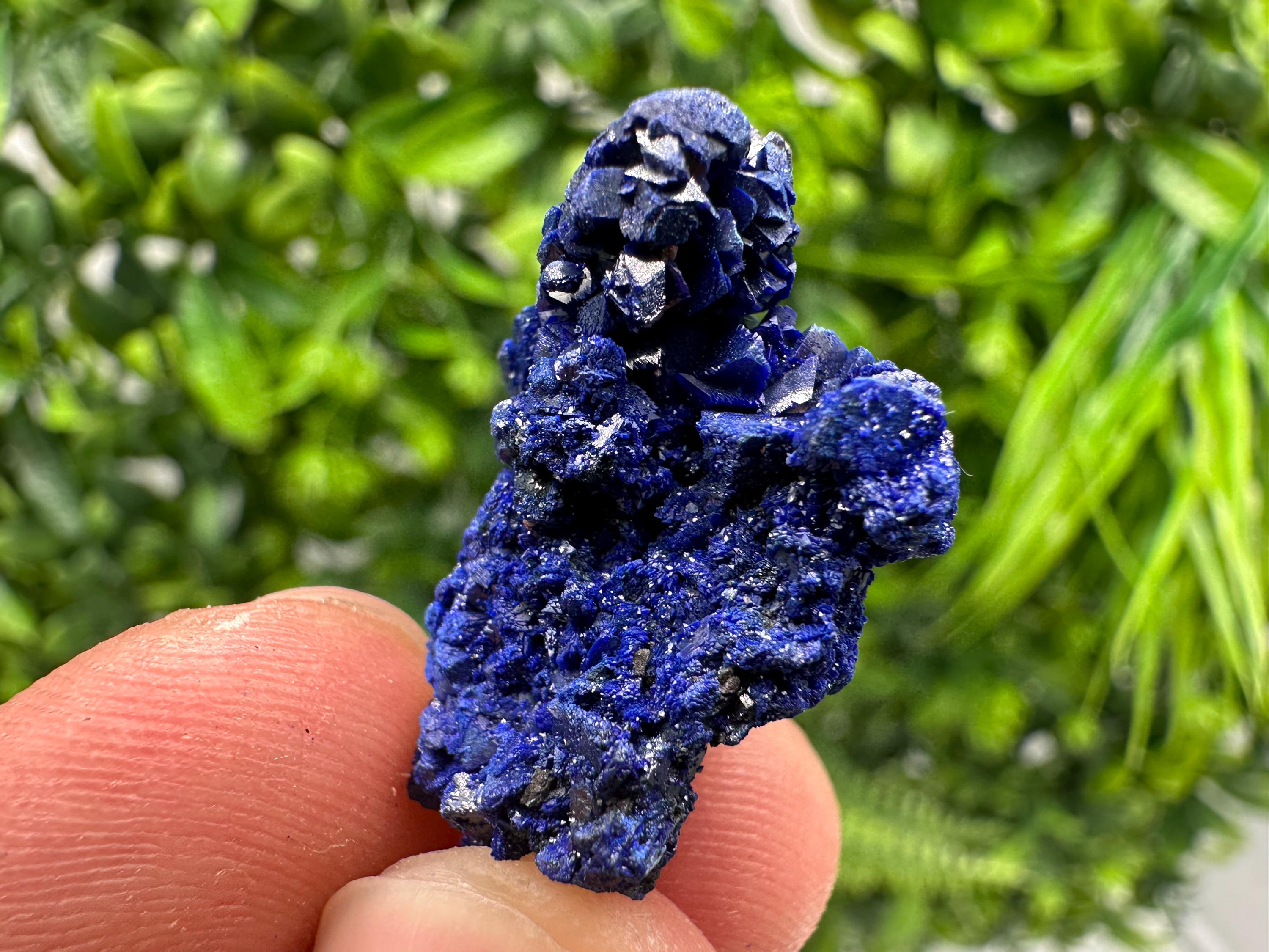 Crystallized Azurite-Kerrouchen,Morocco-Blue Azurite Specimen-High Quality Blue Azurite-Azurite Mineral Specimen, gemmy,lustrous of Azurite
