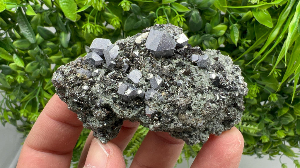 Sphalerite Galena Crystal Cluster with Quartz, Epidote & Chlorite