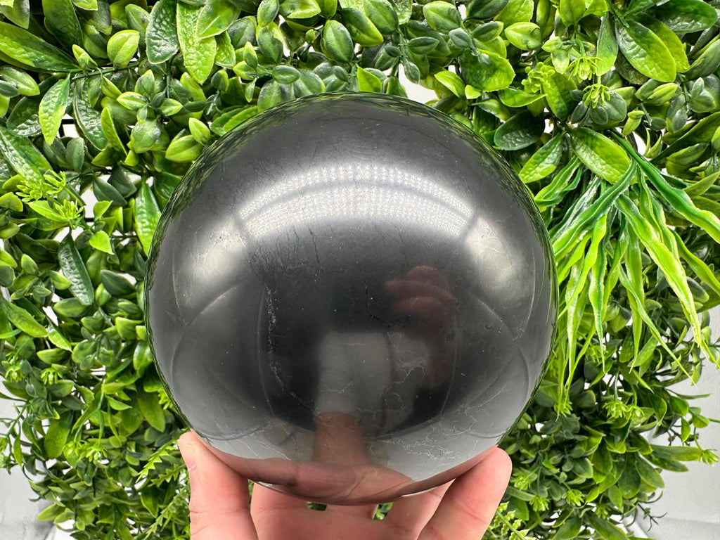 Large 20cm Shungite Sphere: EMF Protection, Healing Crystal