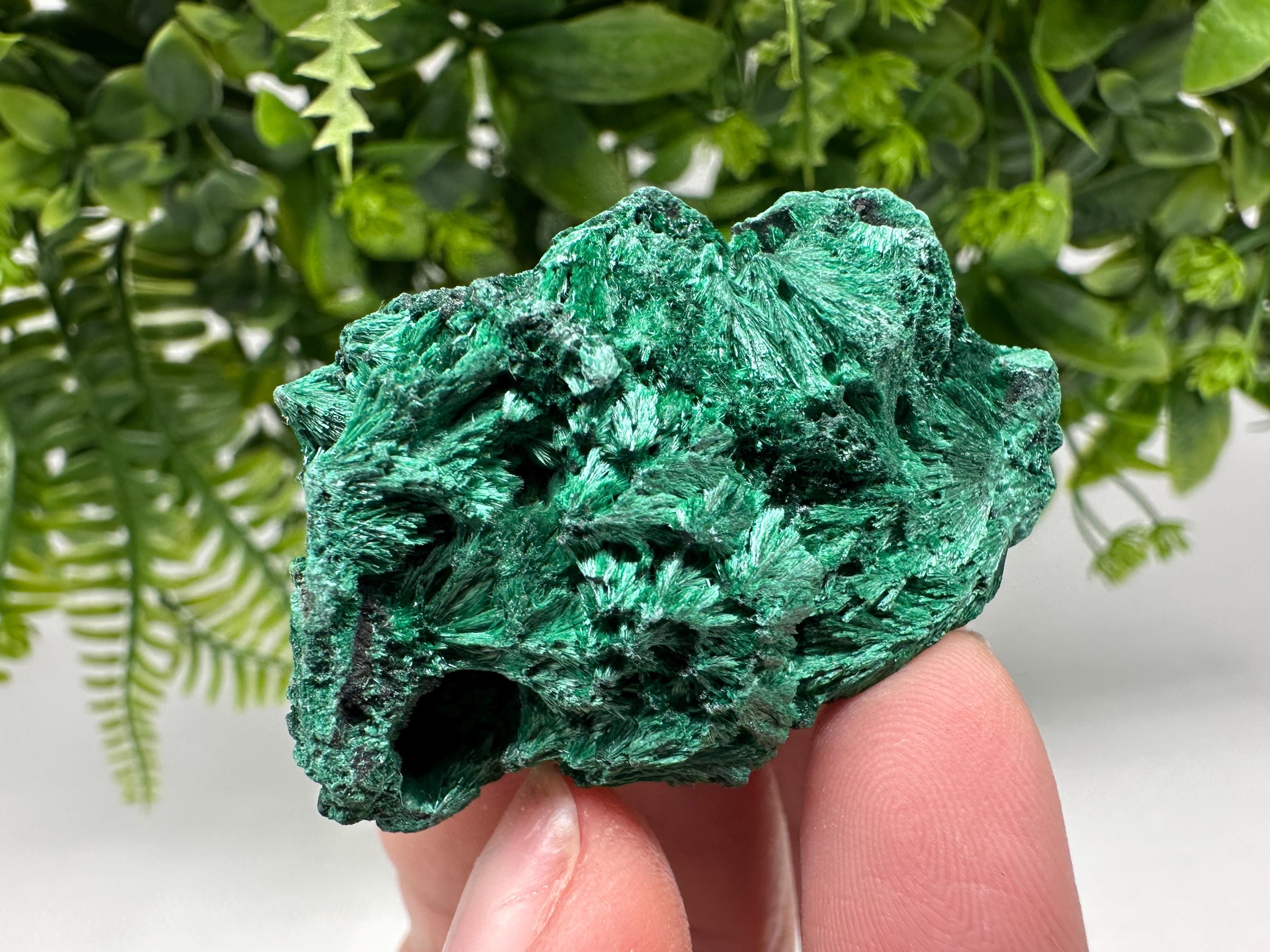 Polished Malachite Crystal Specimen from Congo, Green Mineral Chakra Stone