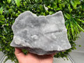 Large Quartz Chalcedony with Chlorite Inclusions: Deep Blue Crystal Decor