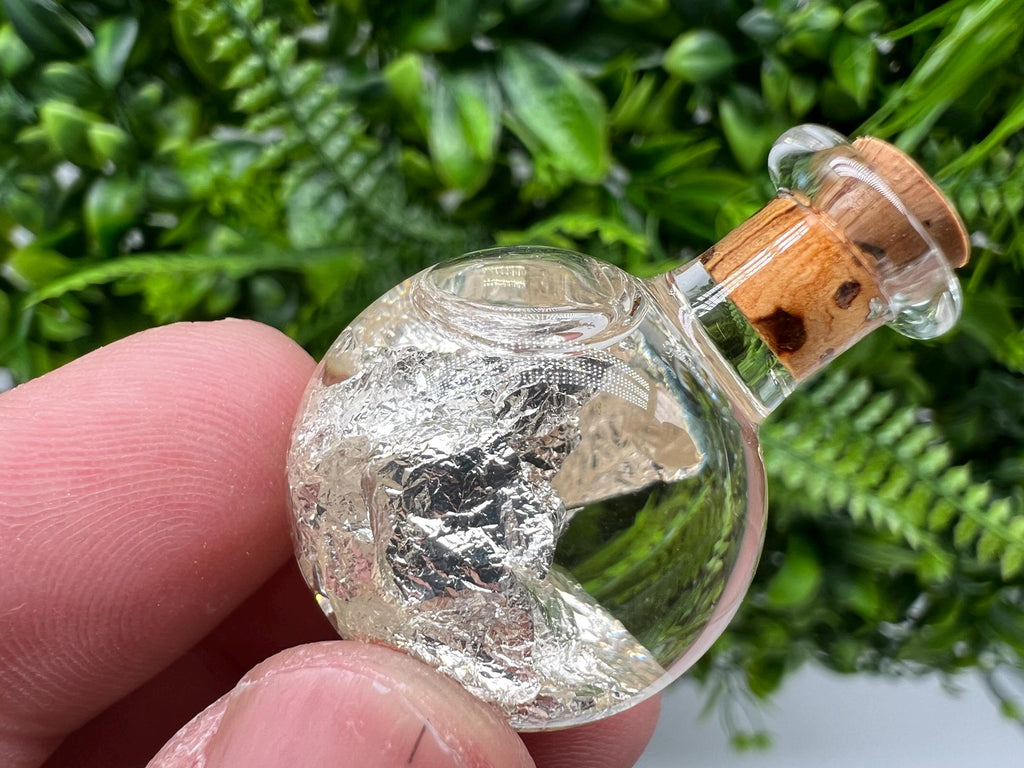 Silver Flakes Specimen Bottle, Home Decor, Souvenir