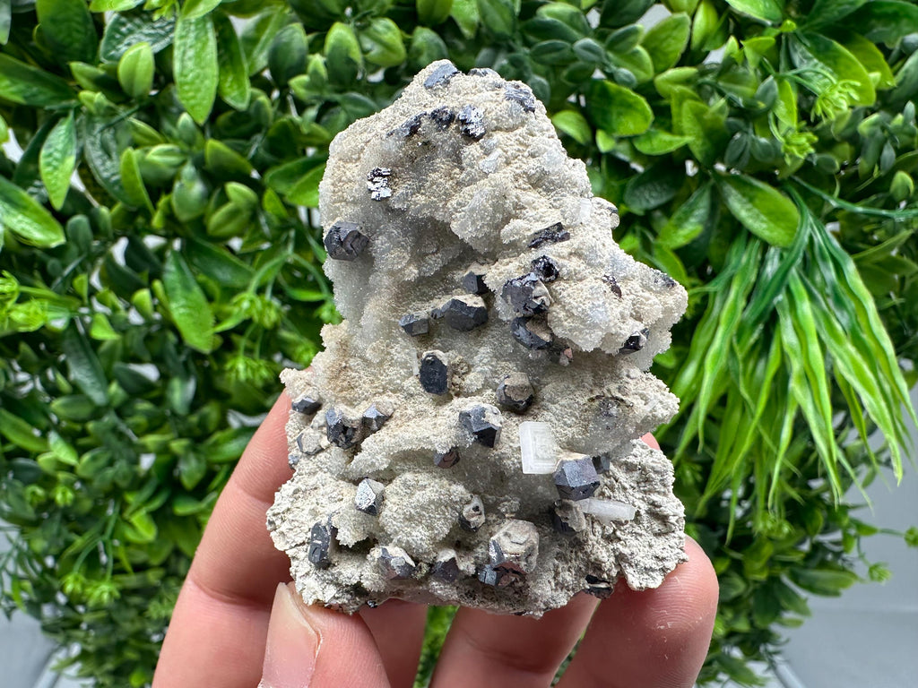 Galena on Chalcedony Mineral Specimen: Krushev dol Mine, Bulgaria