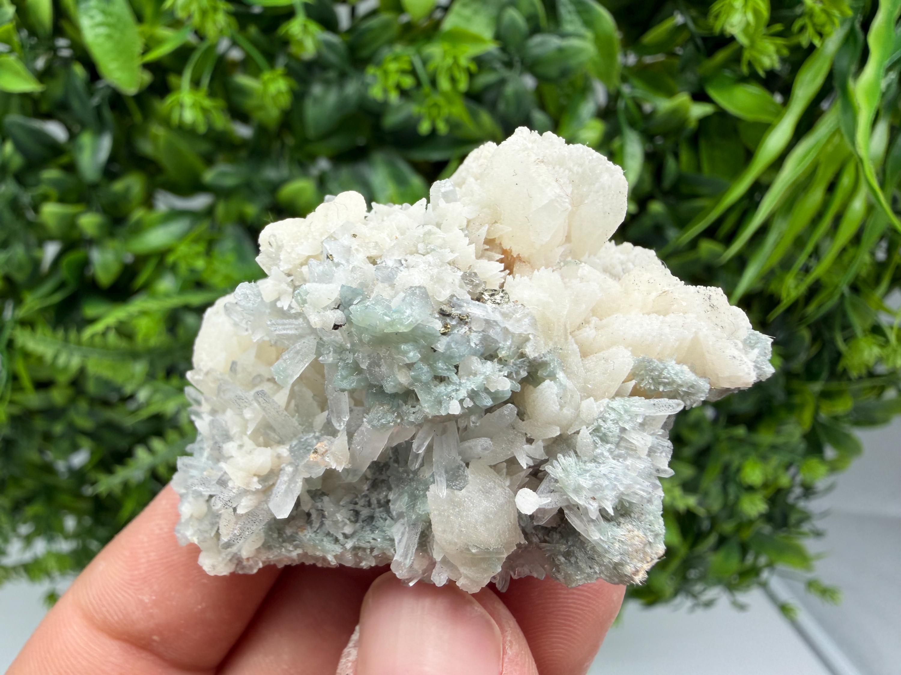 White Calcite Quartz Cluster Mineral Specimen, Krushev Dol Mine, Bulgaria Collection