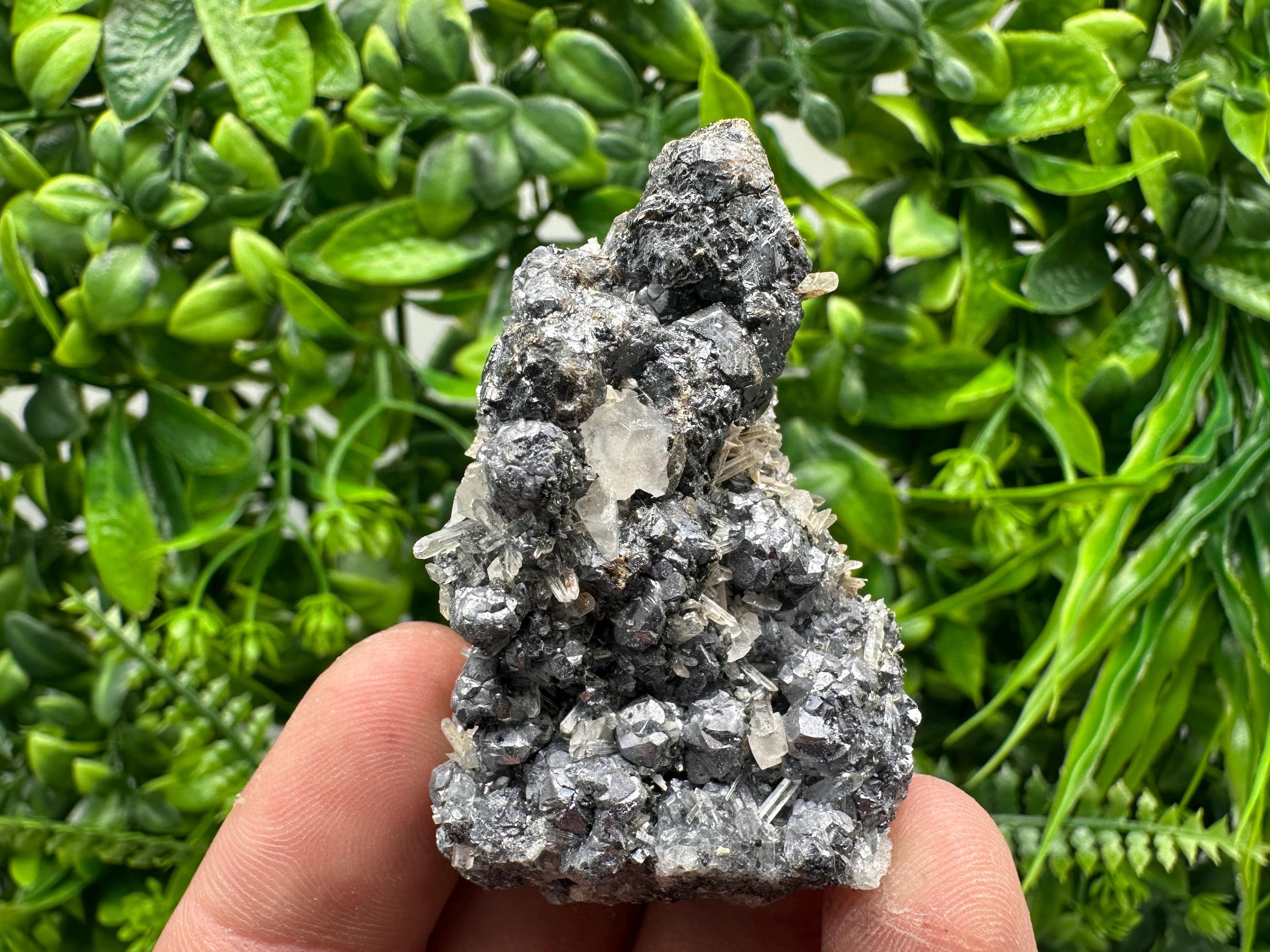Galena with Quartz and Calcite, Borieva Mine Mineral Specimen