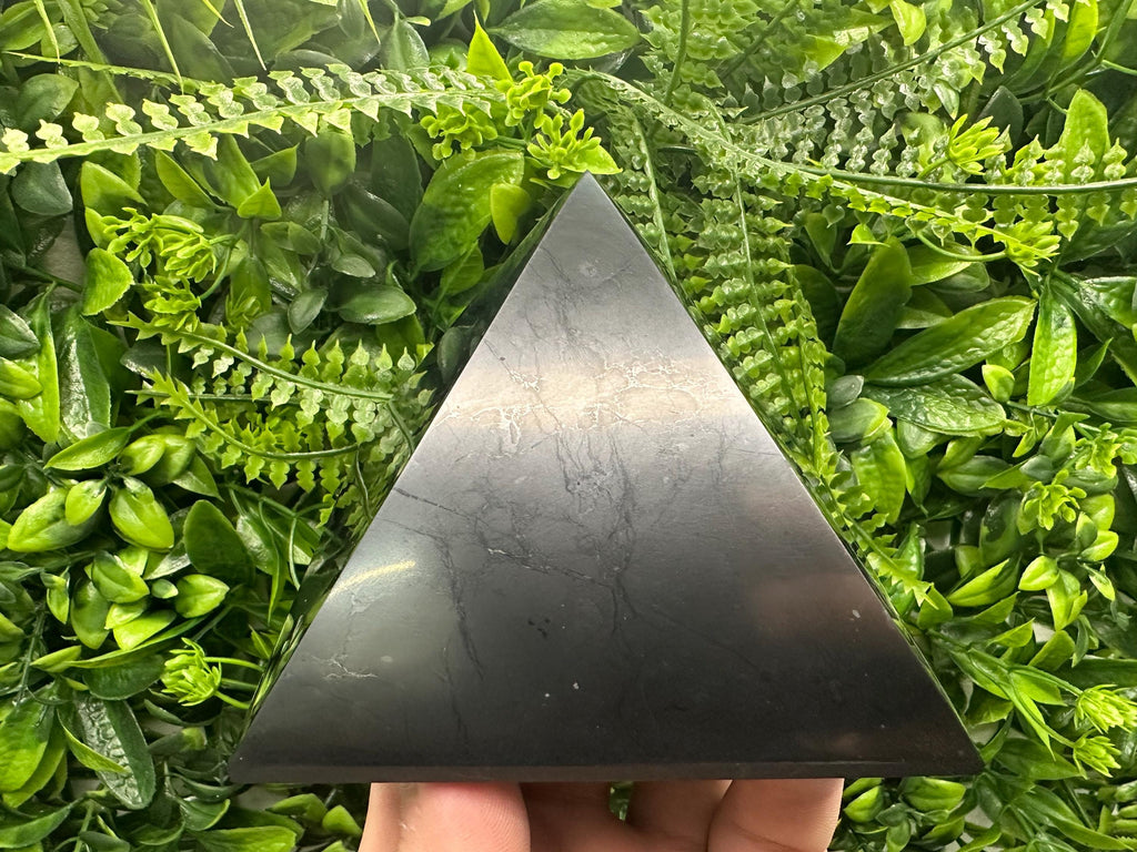 Shungite Pyramid 100MM – Natural Protection & EMF Shielding Stone